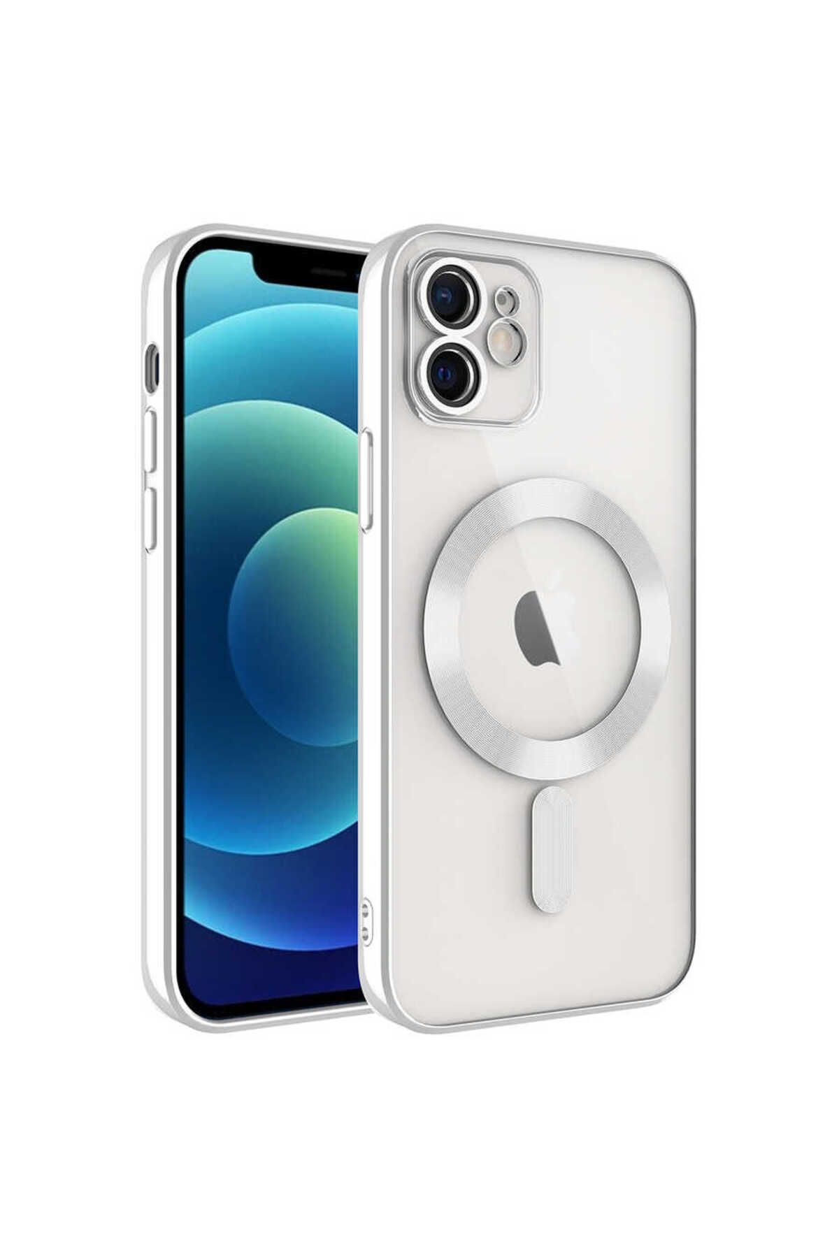 UnDePlus Apple Iphone 11 Kılıf Magsafe Kamera Lensli Korumalı Şeffaf Silikon Kapak