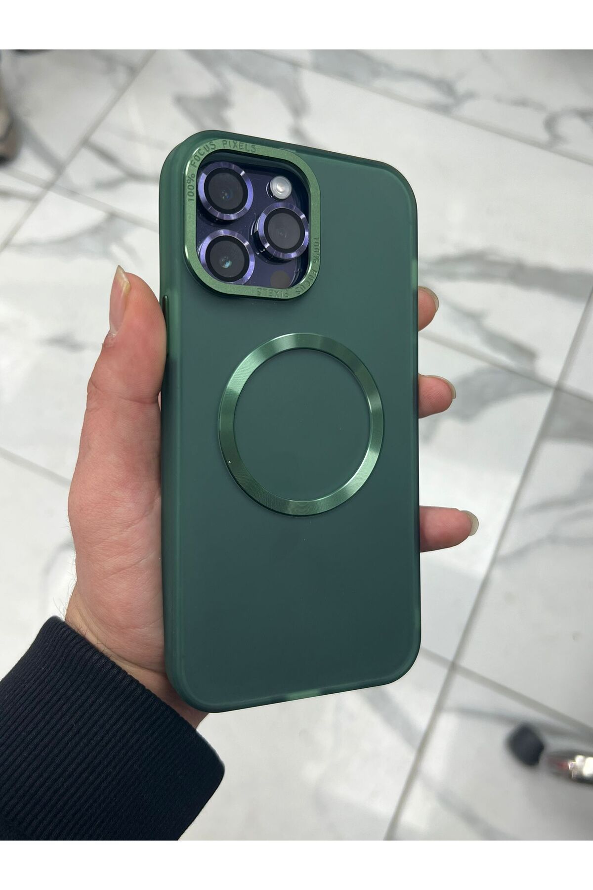 Dijimedia Apple iphone 13 Pro Max Mat Magsafe Kılıf Yeşil