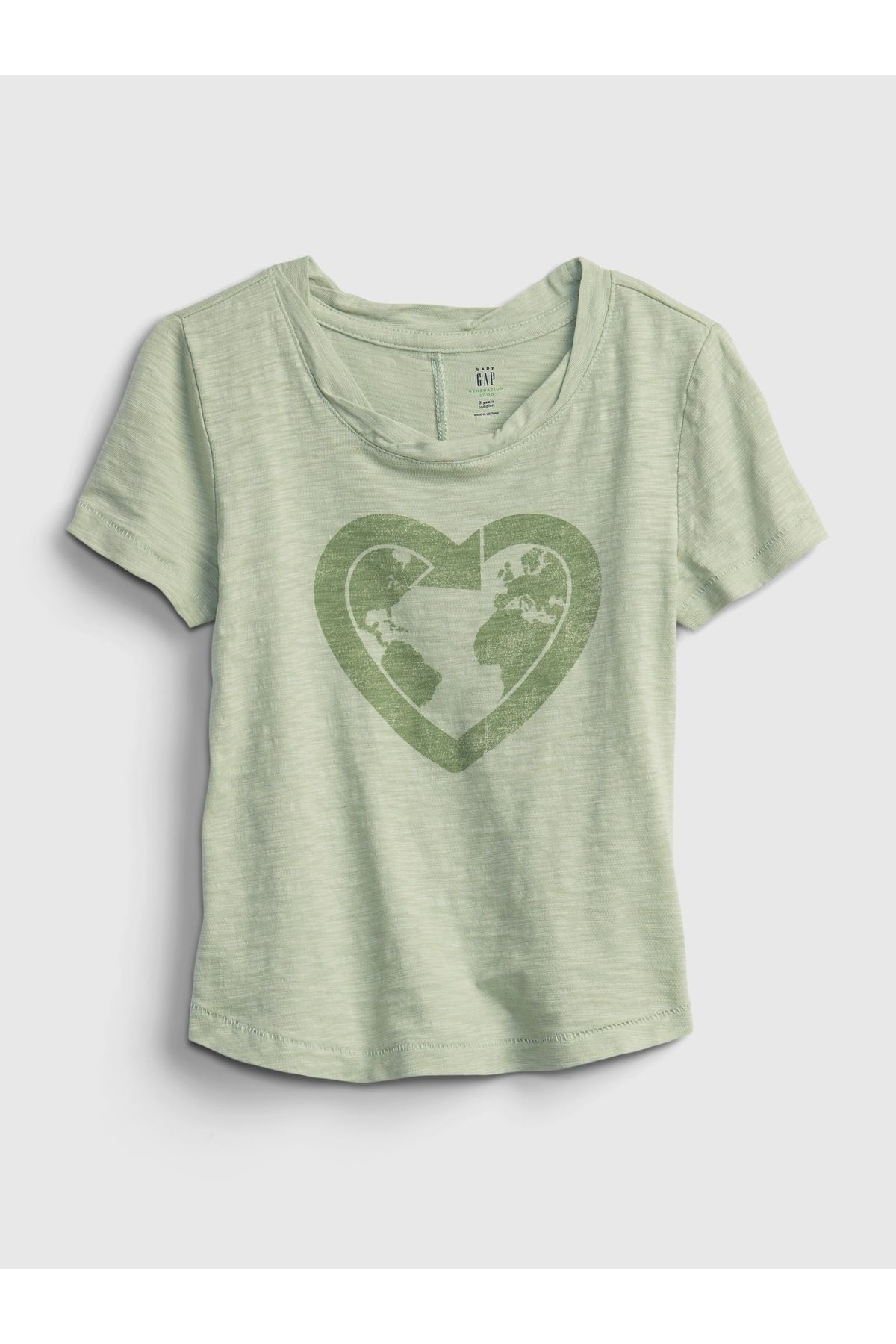 GAP Kız Bebek Yeşil Grafik Desenli T-shirt