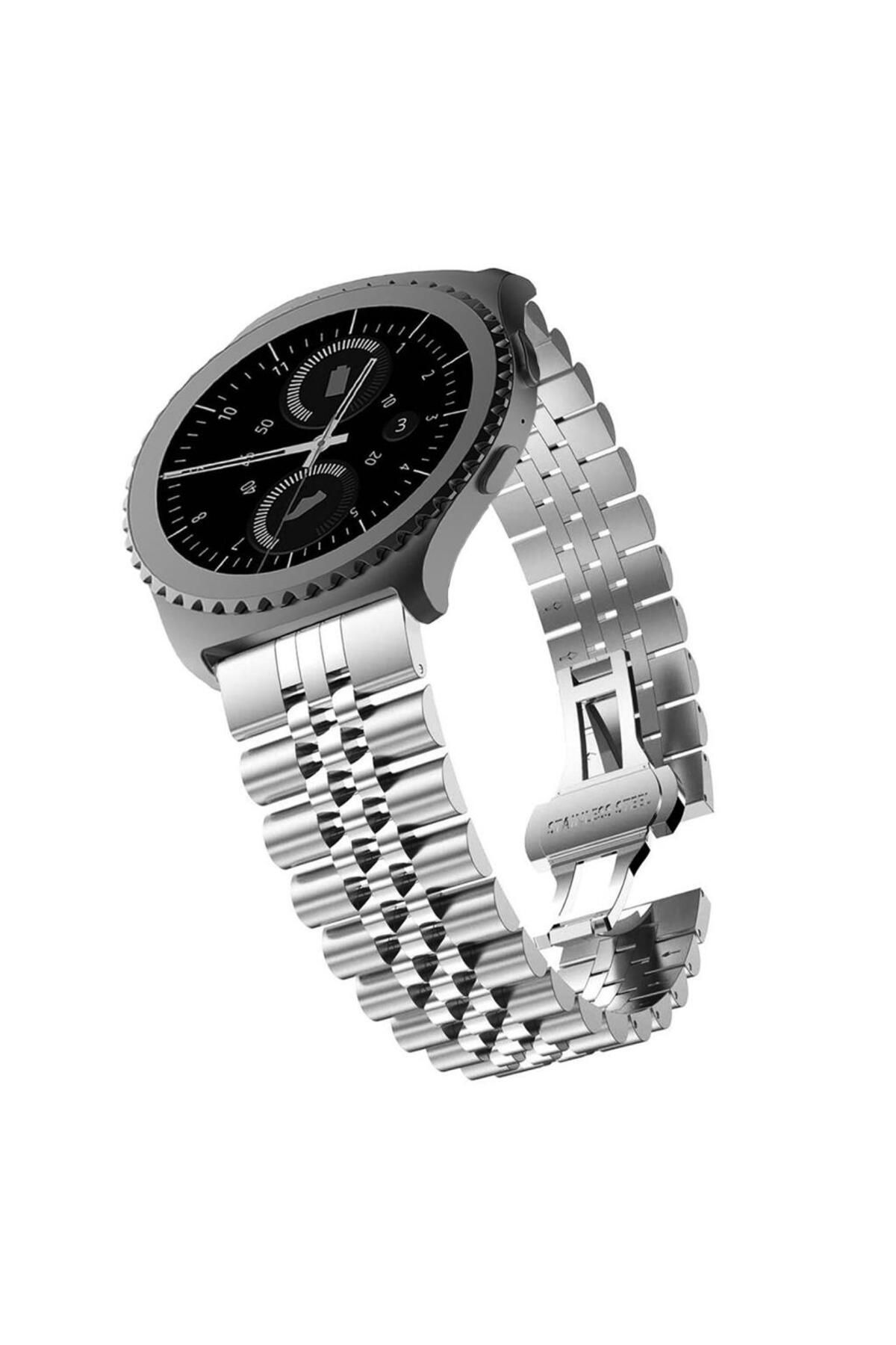 Techmaster Samsung Galaxy Watch 3 45mm S3 Gear Watch Uyumlu Rolex Tasarım Kordon