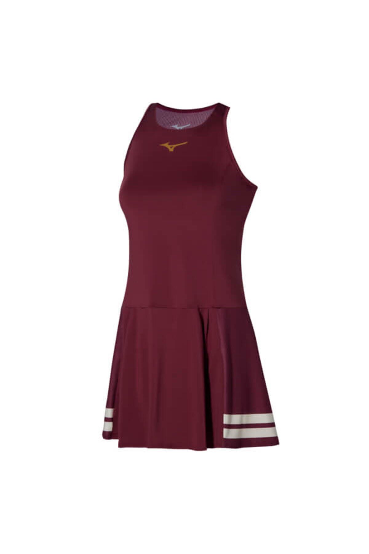 Mizuno Printed Dress Kadın Tenis Elbisesi Bordo