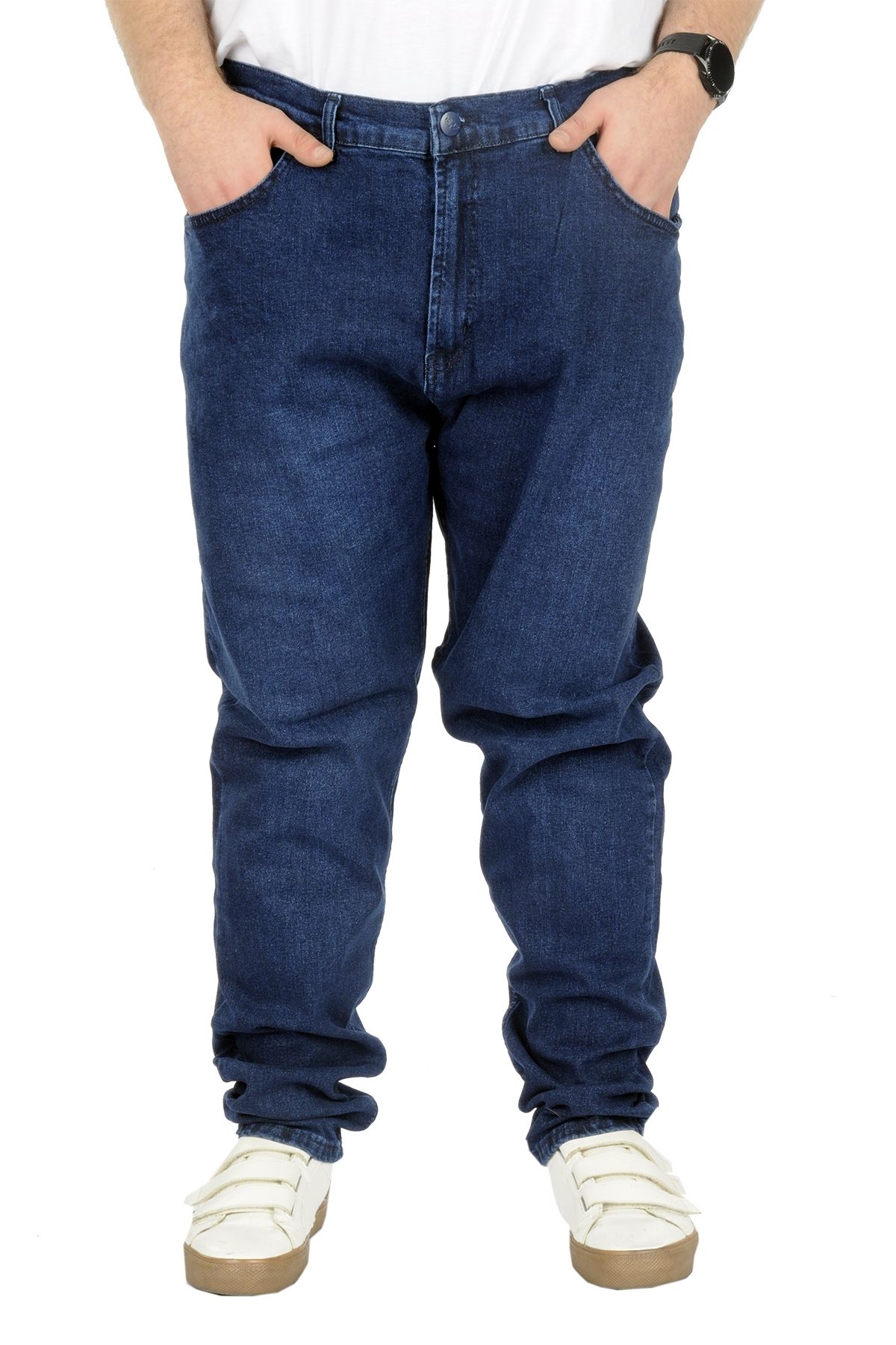 Modexl Mode Xl Büyük Beden Kot Pantolon Klasik 5 Cep Lopez Blue 22926 Mavi