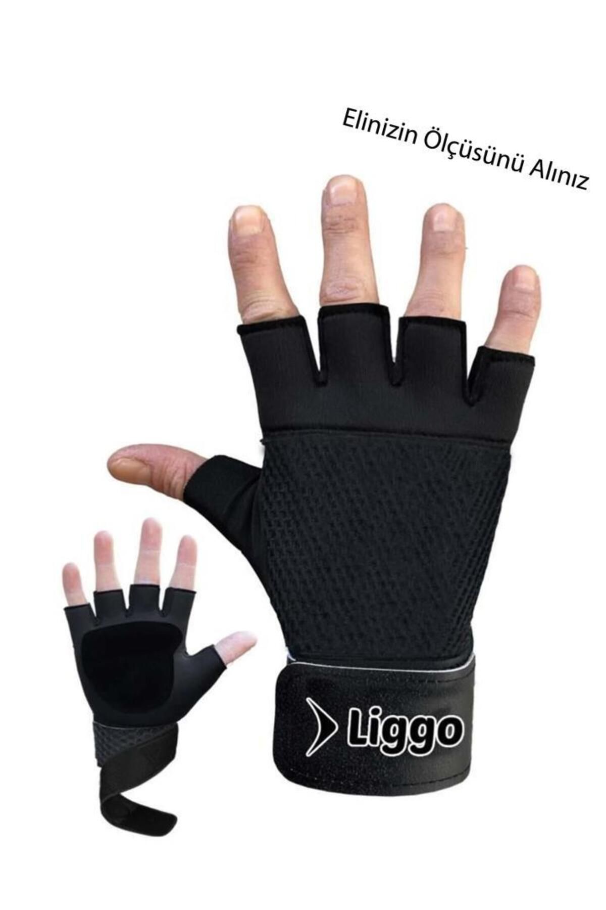 Liggo Lifting Bilek Bandajlı Ağırlık Eldiveni Fitness Eldiveni