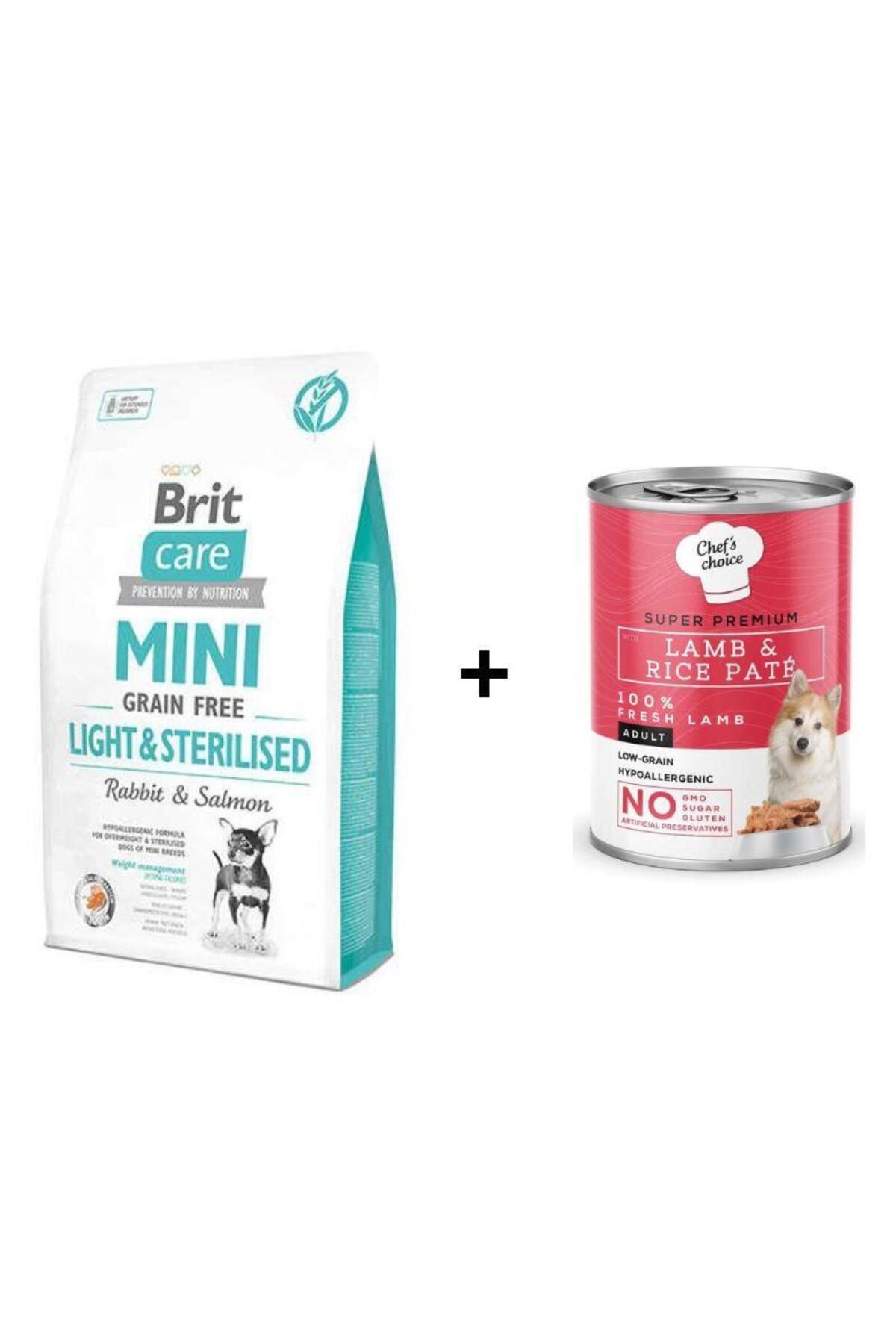 Brit Care Mini Light Kısırlaştırılmış Küçük Irk Tavşanlı Köpek Maması 2 Kg + Chefs Choice Kuzulu Pir