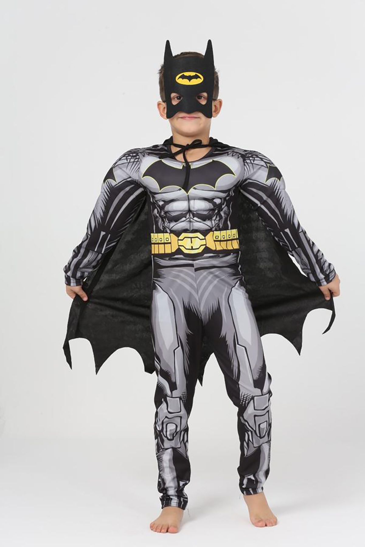 Lolliboomkids Yarasa Adam / Batman Süper Kahraman Kaslı Kostüm