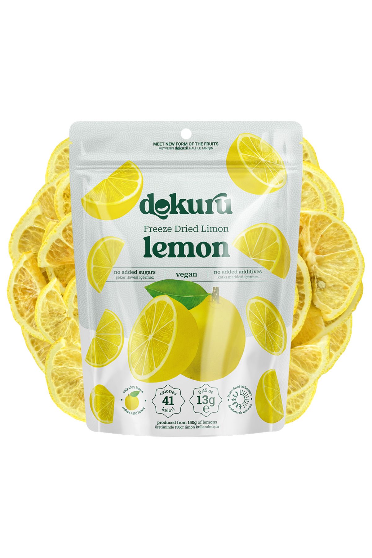 dokuru Limon Kurusu Meyve Cipsi - Dondurularak Kurutulmuş Freeze Dried Çıtır Limon