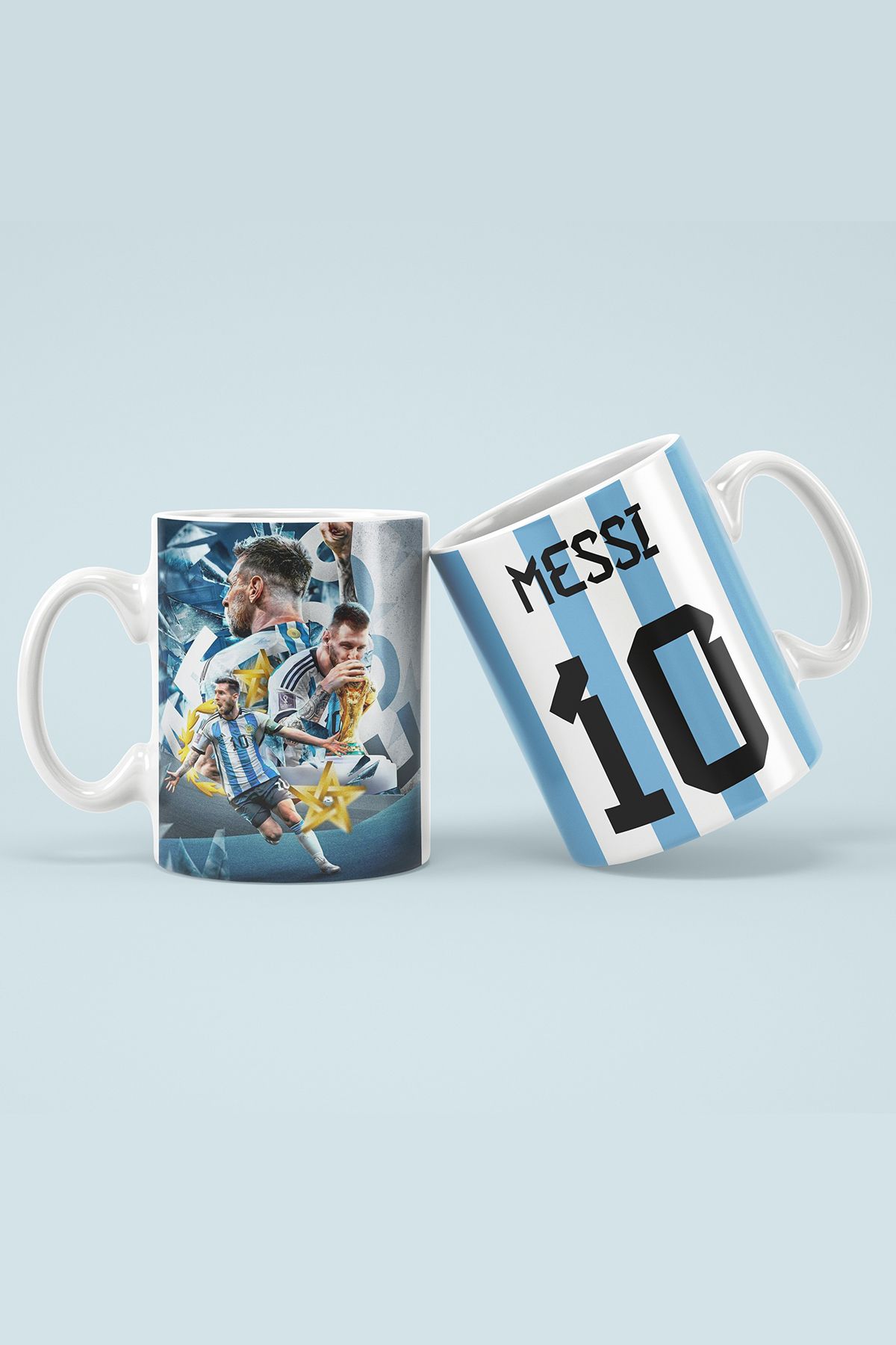 OYART&DESIGN Messi Dünya Kupası Baskılı Kupa Bardak Hediye Kutulu