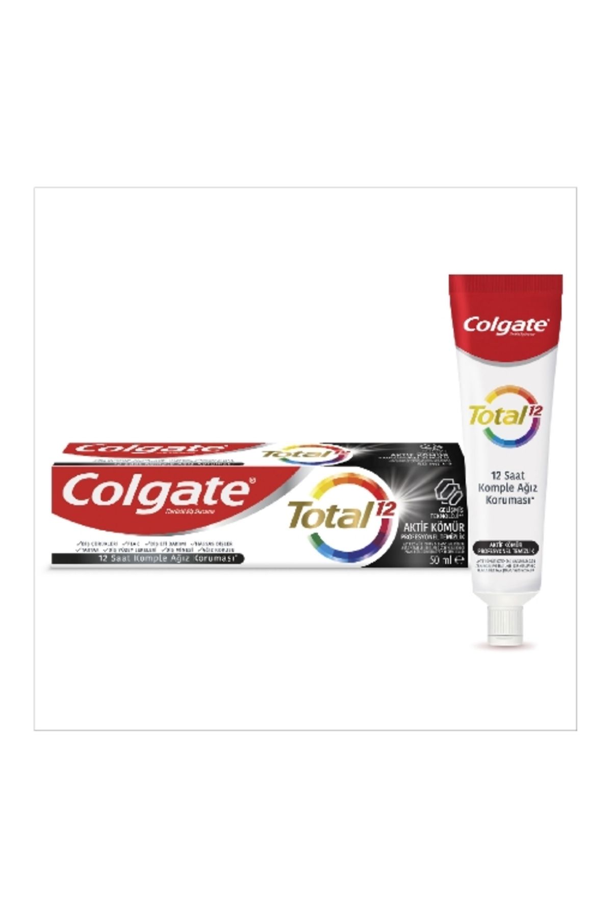 Colgate Diş Macunu Total Pro 50 ml. Aktif Kömür (4'lü)