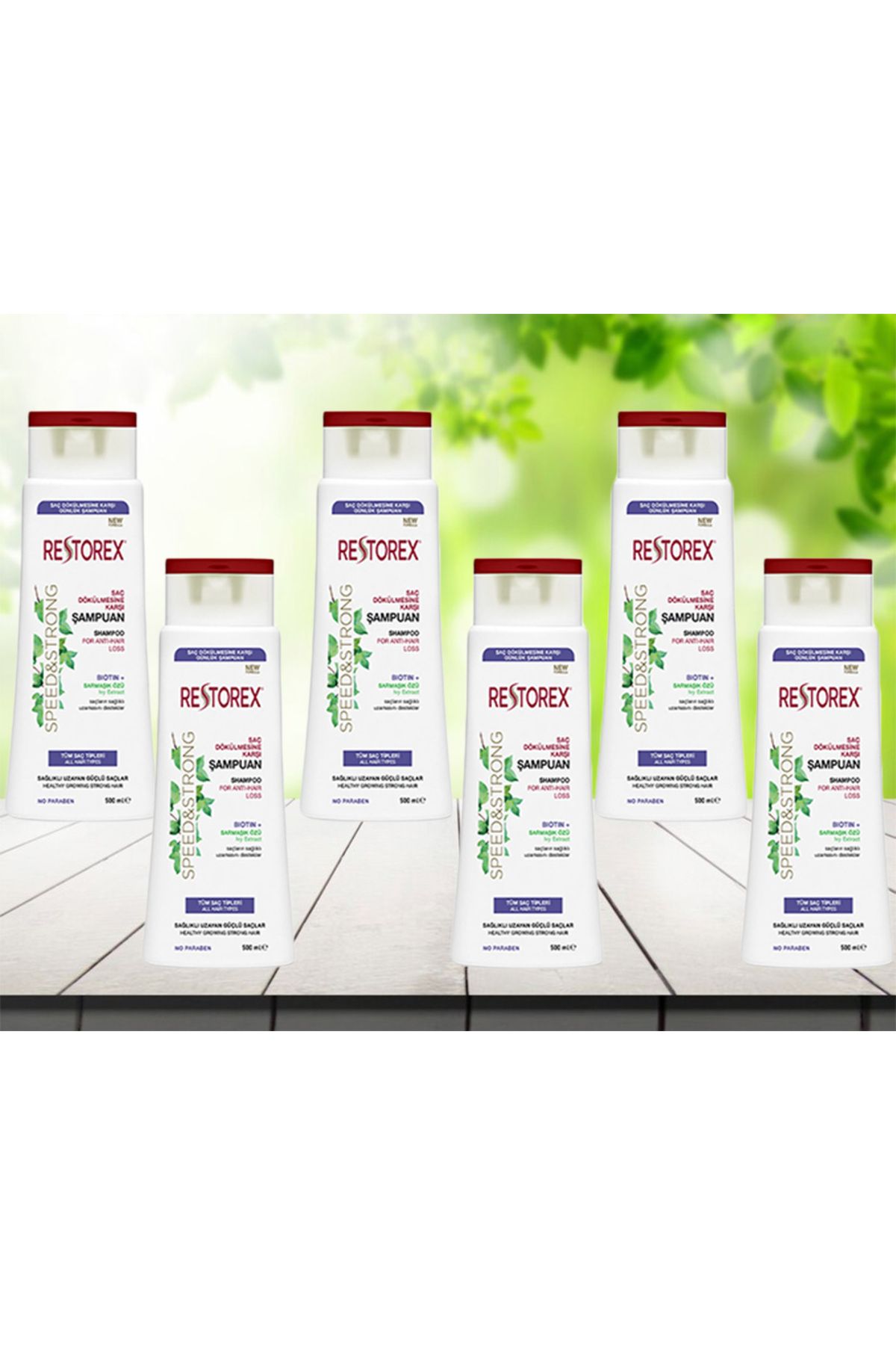 Restorex Biotin+ Sarmaşık Özlü Şampuan Tüm Saç Tipleri İçin 500 ml 6 Adet