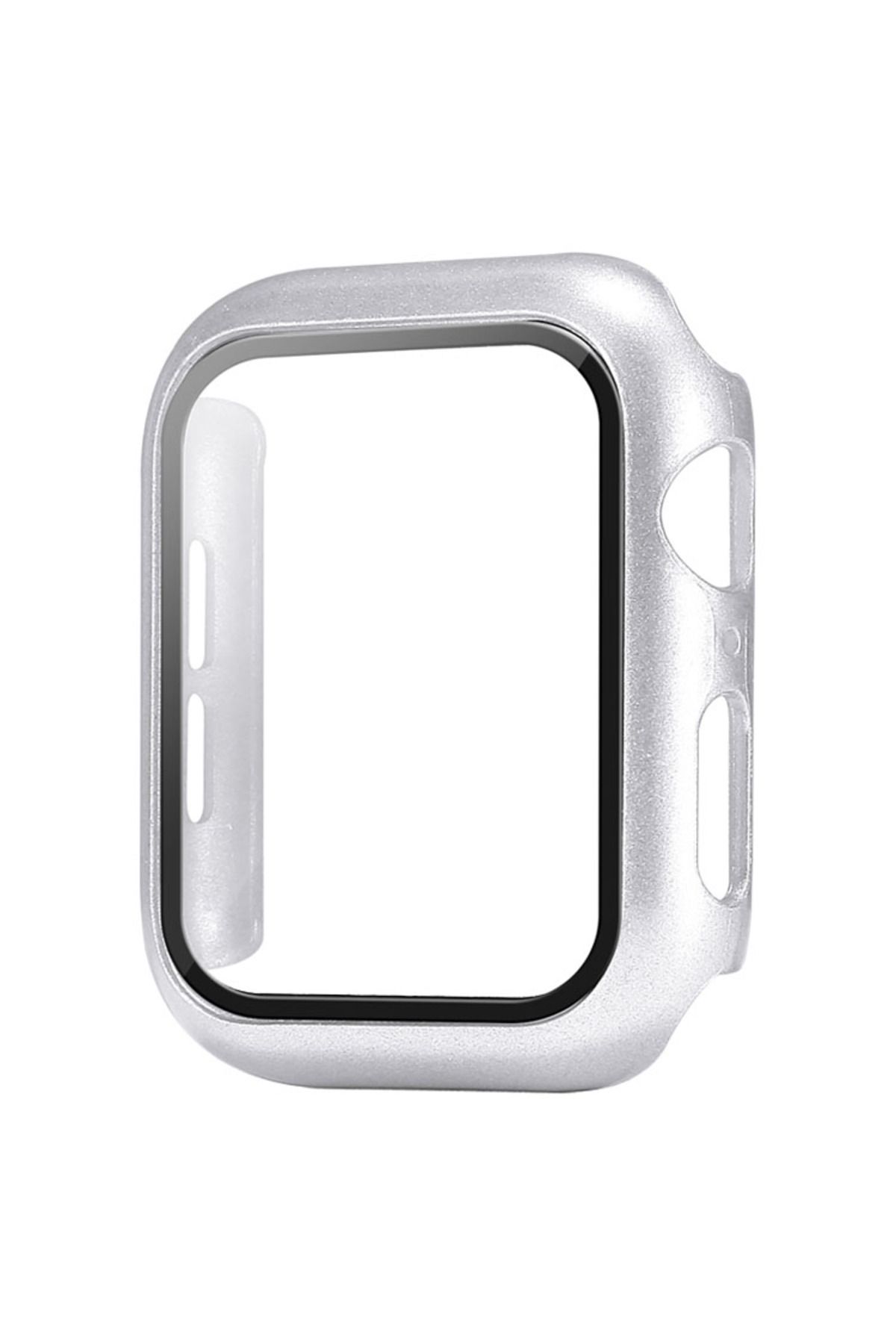 Techmaster Apple Watch 7 Serisi 45mm Rubber Sert Kapak Kılıf Ekran Koruyucu