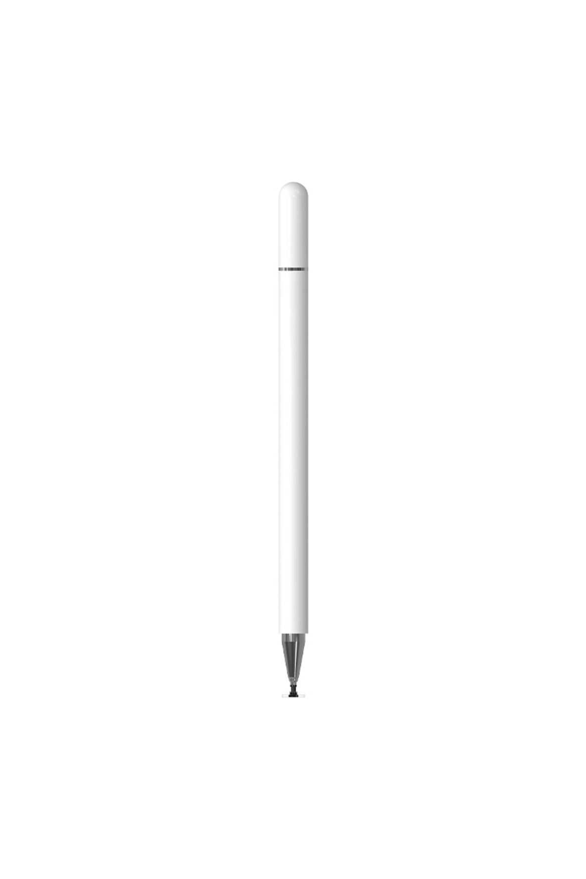 Techmaster Dokunmatik Passive Stylus Tablet Telefon Bilgisayar Kalemi Beyaz