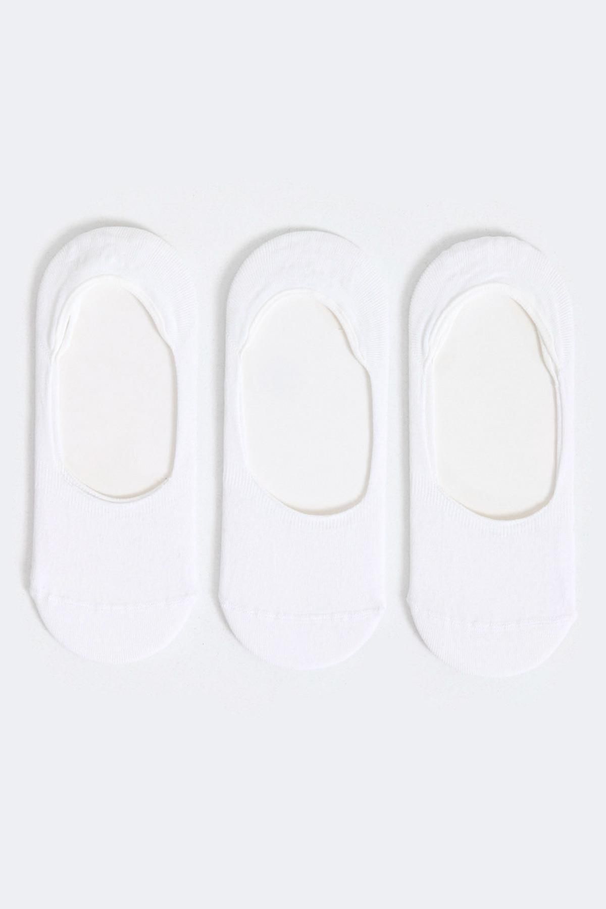 Katia & Bony 3'lü Paket Kadın Basic Görünmez Çorap Beyaz/beyaz/beyaz