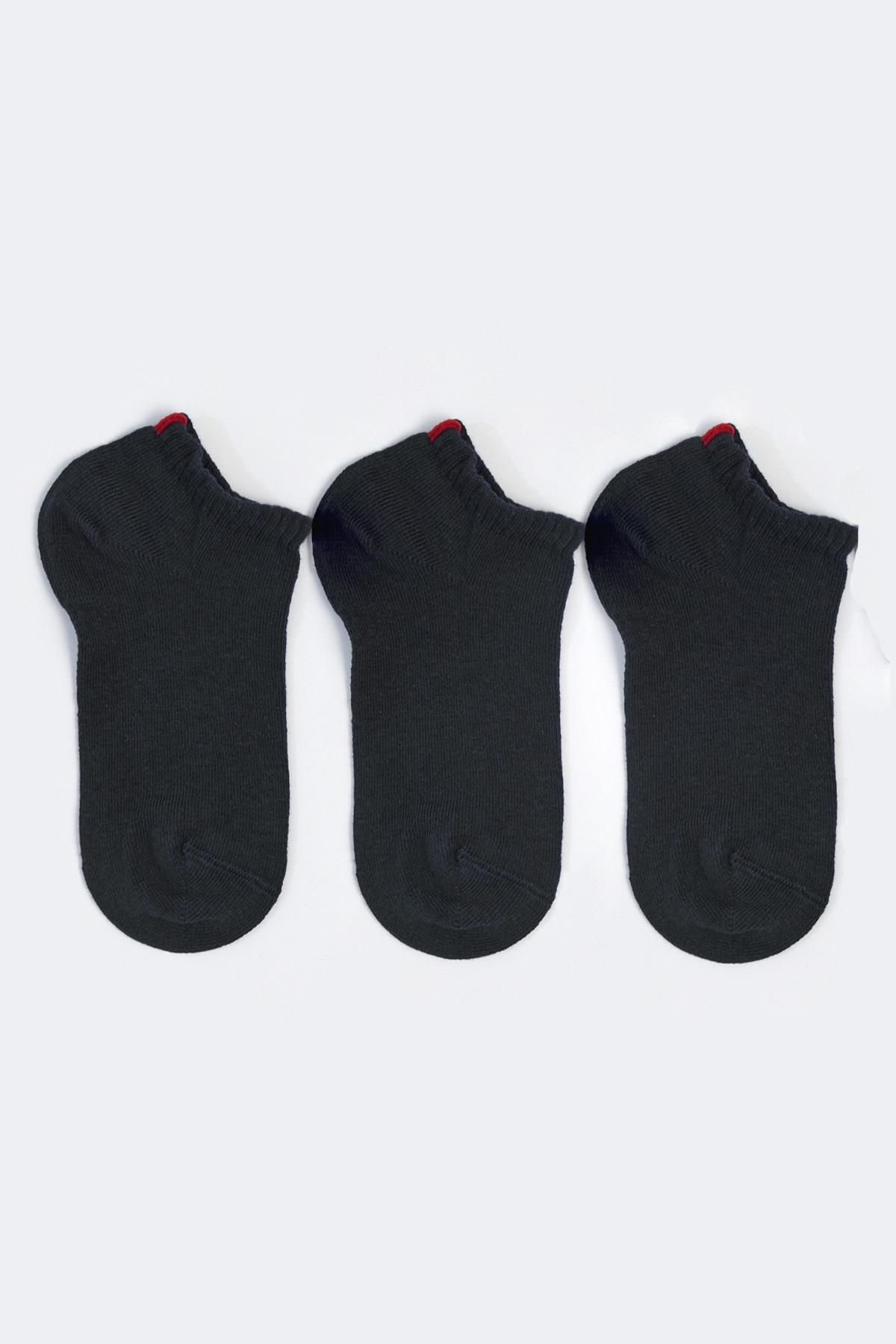 Katia & Bony Run 3'lü Kadın Basic Patik Çorap Siyah/siyah/siyah