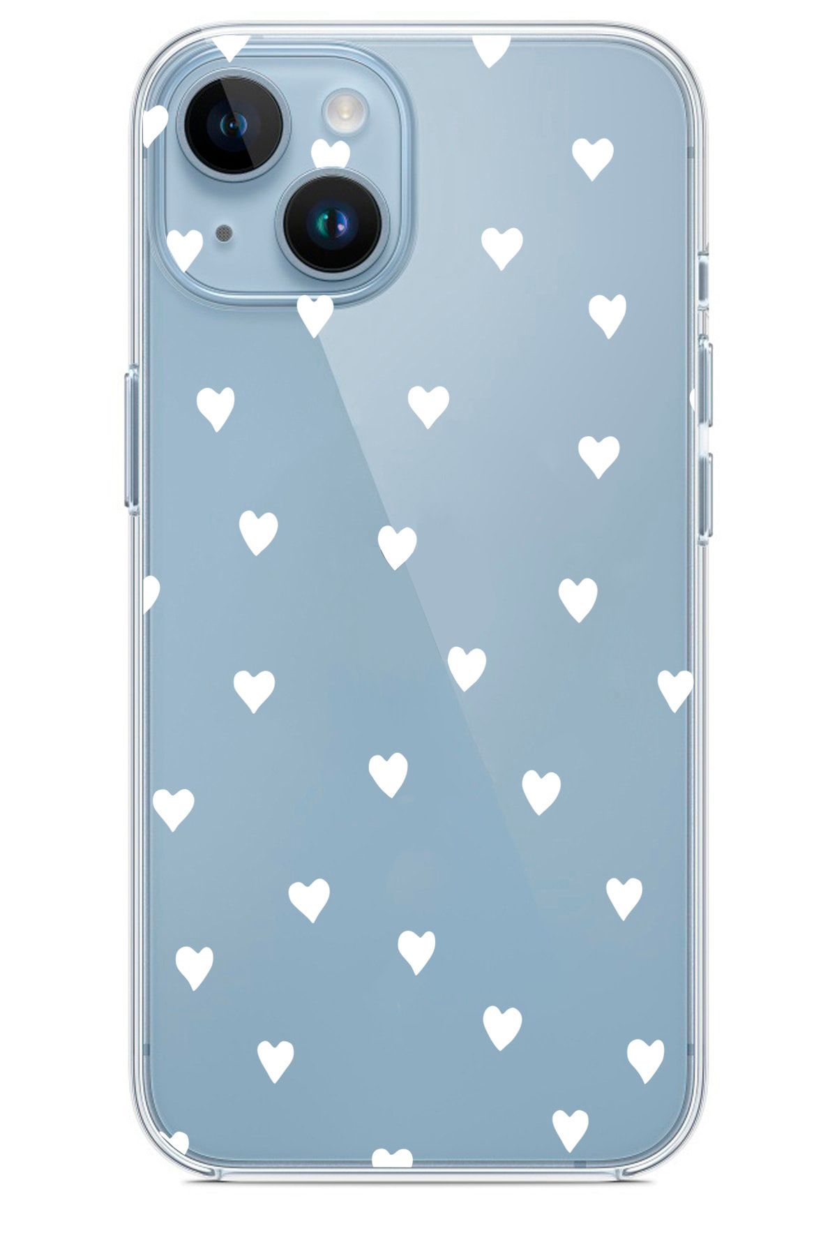 caseland Iphone 14 Kalpler Desenli Kamera Korumalı Şeffaf Telefon Kılıfı - Koyu Renk Telefonlar Için Önerilen