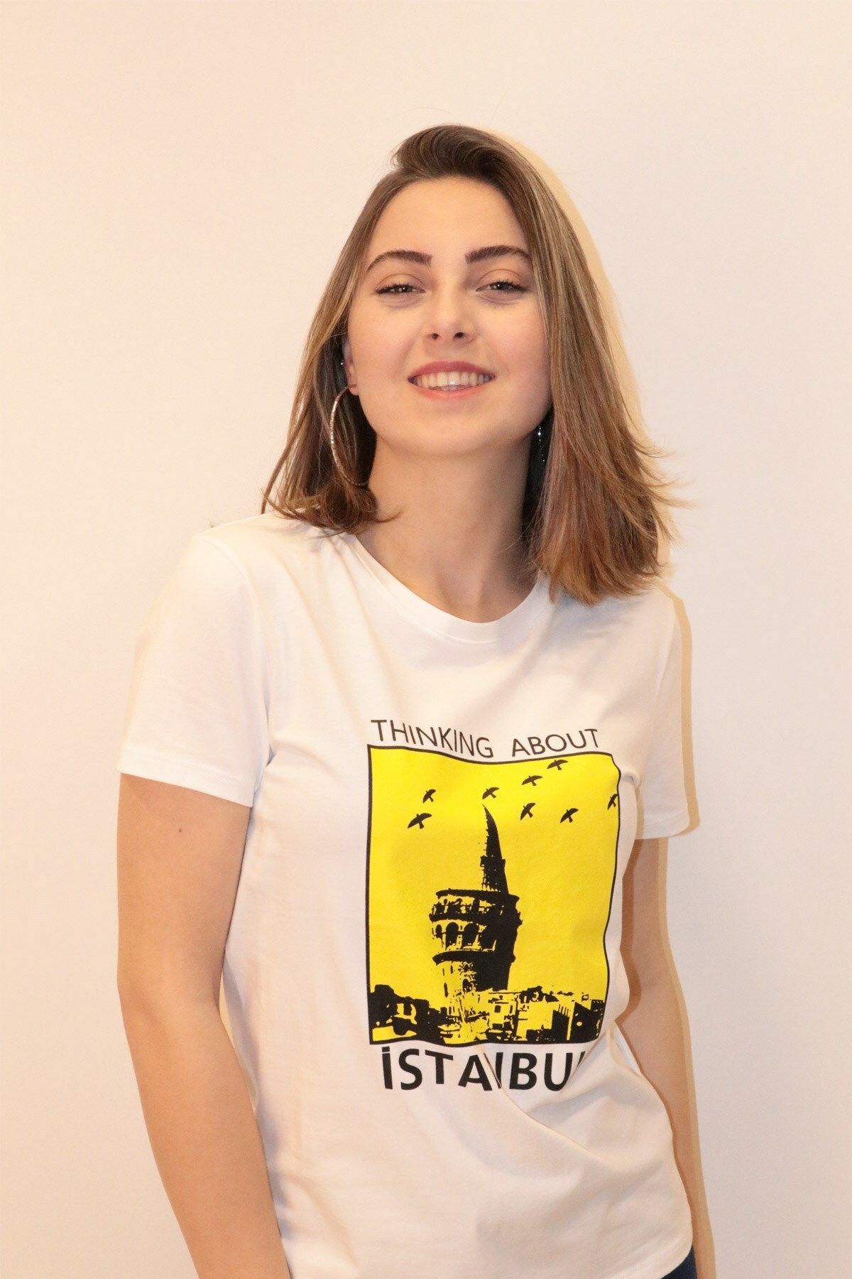 Rich Kadın Bisiklet Yaka T-shirt %100 Pamuk Tişört