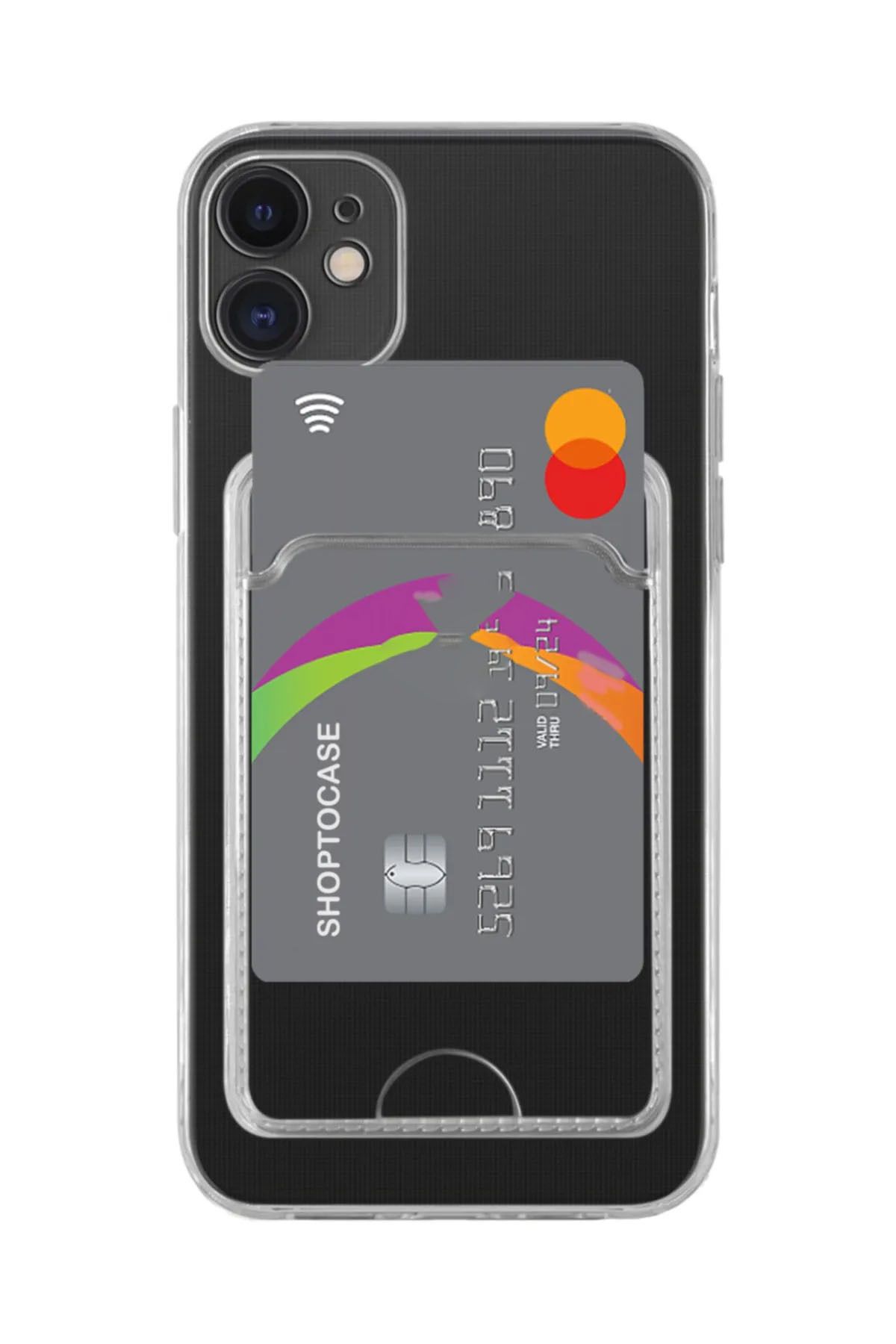 shoptocase Iphone 11 Uyumlu Lüx Kartlıklı Şeffaf Telefon Kılıfı