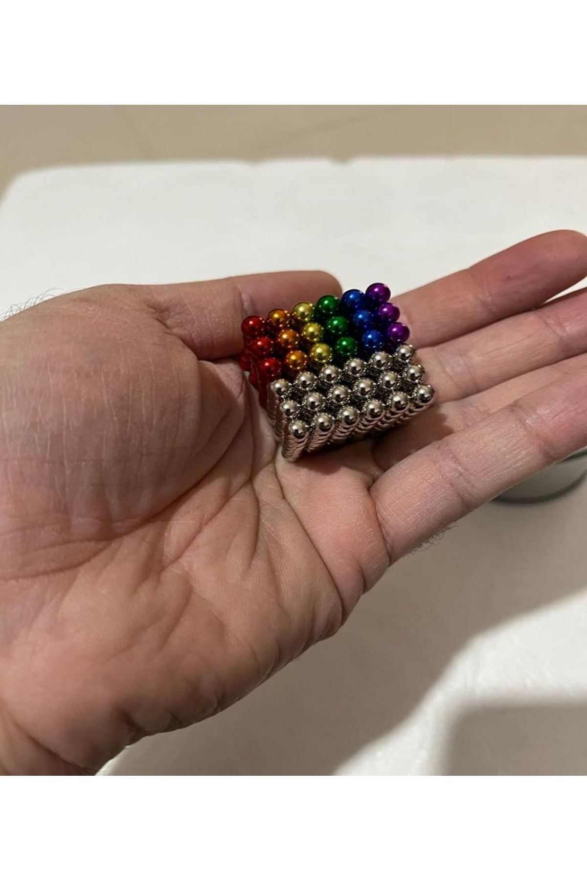 RICHIE Boncuk Mıknatıs 216 Adet 5mm Mıknatıslı Lego Magnet Neo Cube Gümüş Neo Karışık