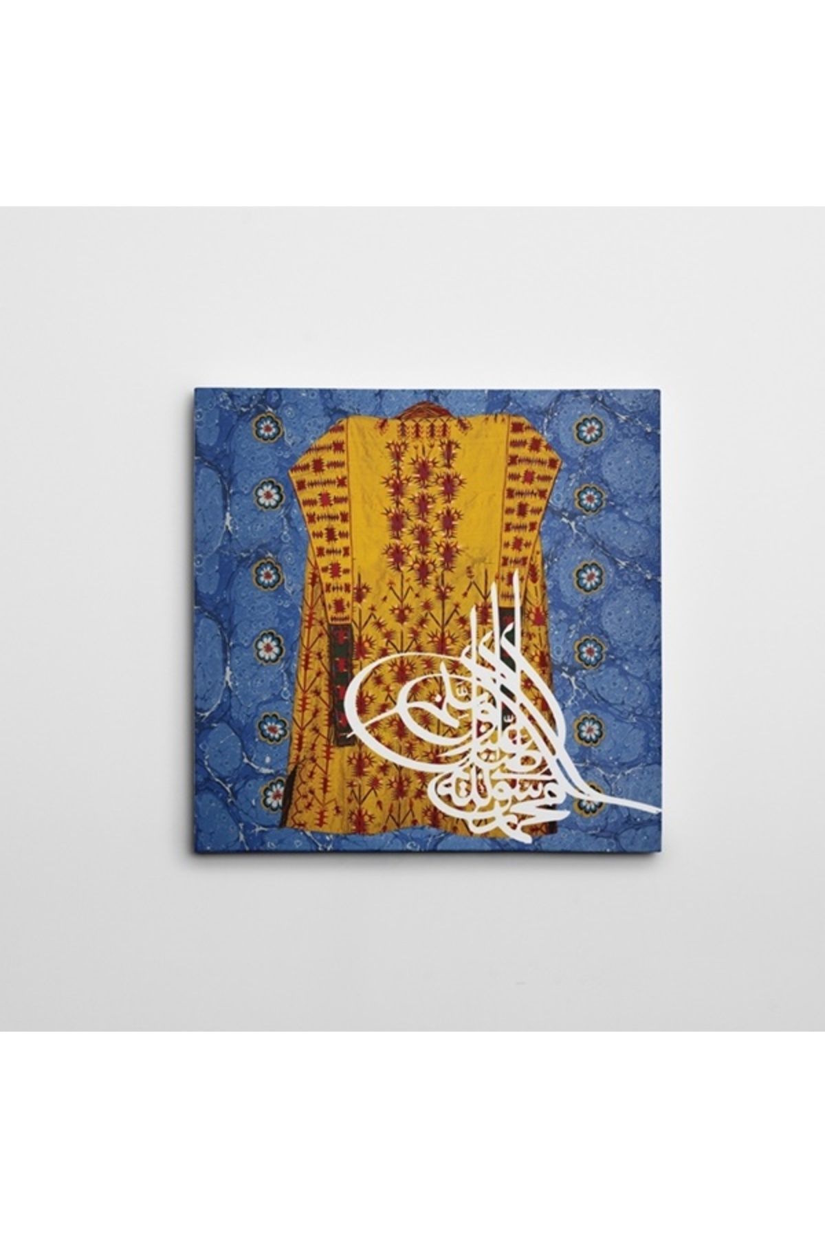 artefoni Kaftan ve Ebru Kare Dekoratif Kanvas Tablo 40 x 40 CM