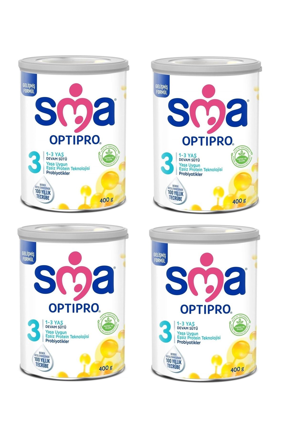 SMA mama 3 Optipro Probiyotik Devam Sütü 1 - 3 Yaş 4 x 400 G