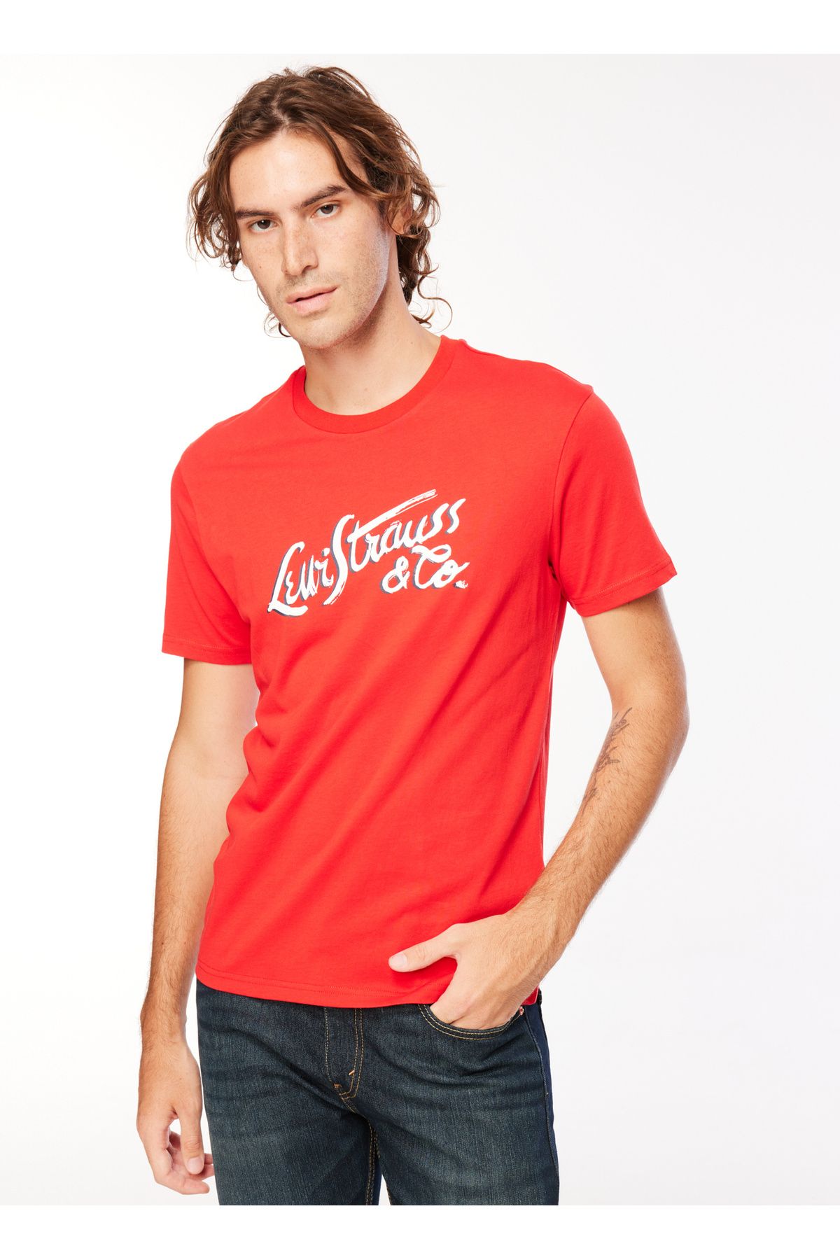 Levi's Levis Bisiklet Yaka Baskılı Kırmızı Erkek T-Shirt 16960-1067_BLRMT GRAPHIC CRWNK T 1