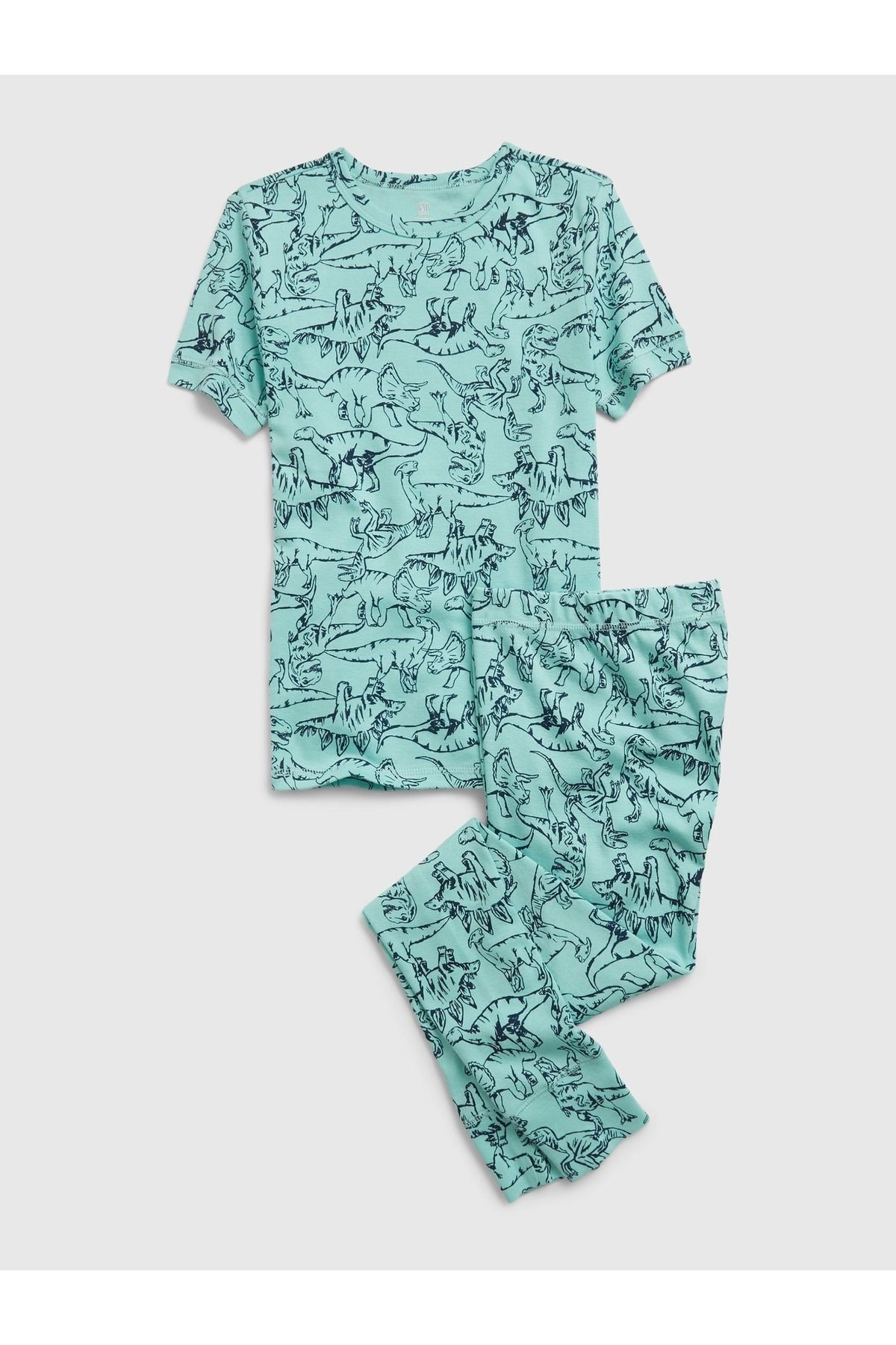 GAP Erkek Çocuk Mavi %100 Organik Pamuk Dinozor Pijama Takımı