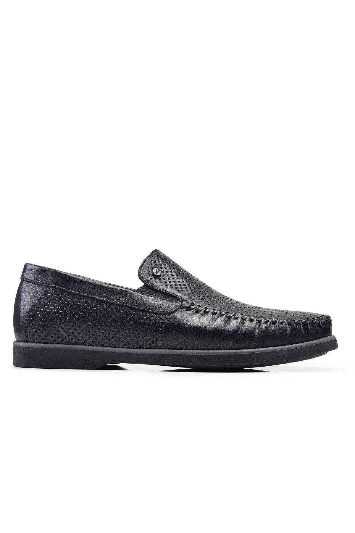 Nevzat Onay Siyah Yazlık Bağcıksız Erkek Ayakkabı -12659-