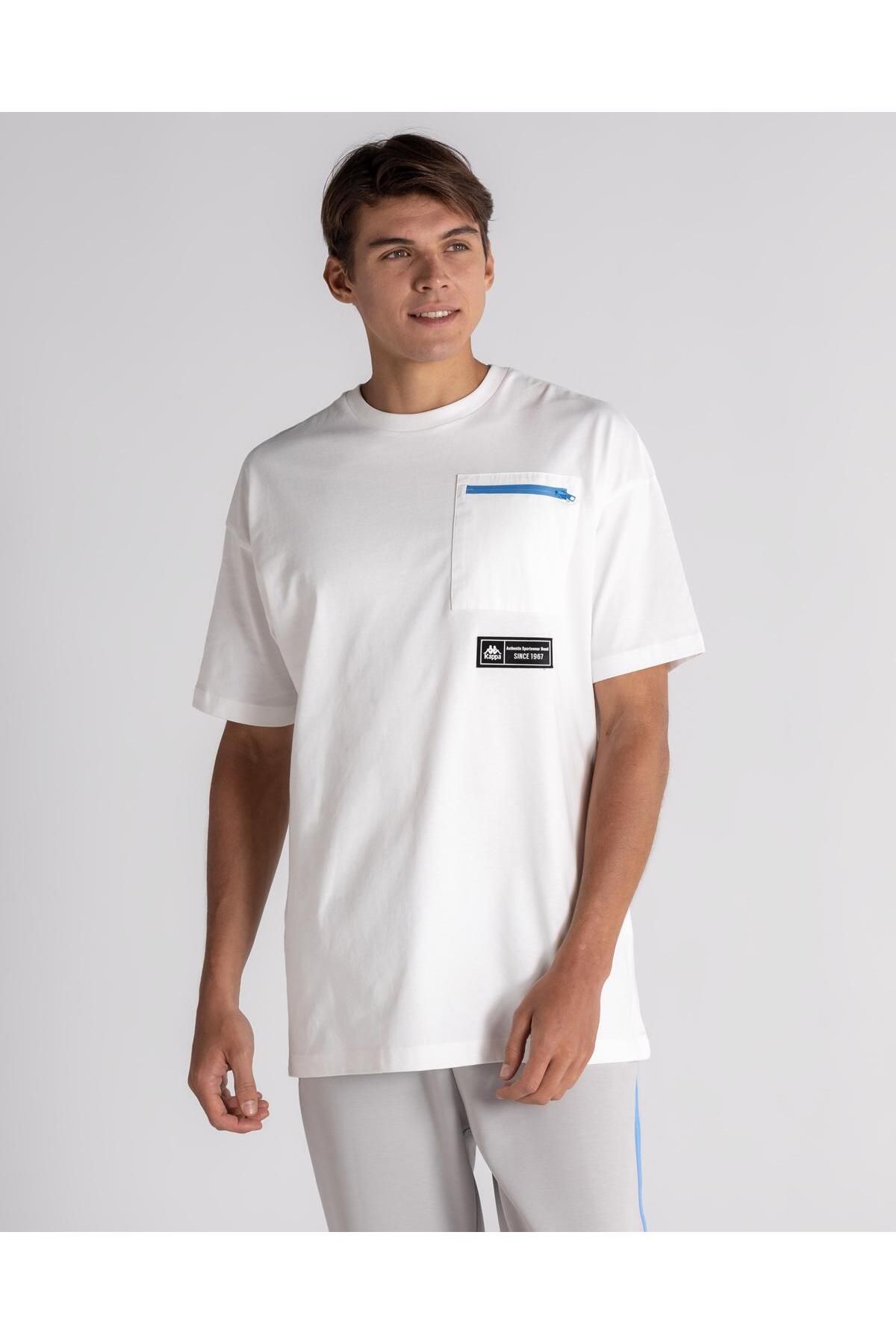Kappa Authentic Tech Zoimen Erkek Beyaz Oversize Fit Tişört