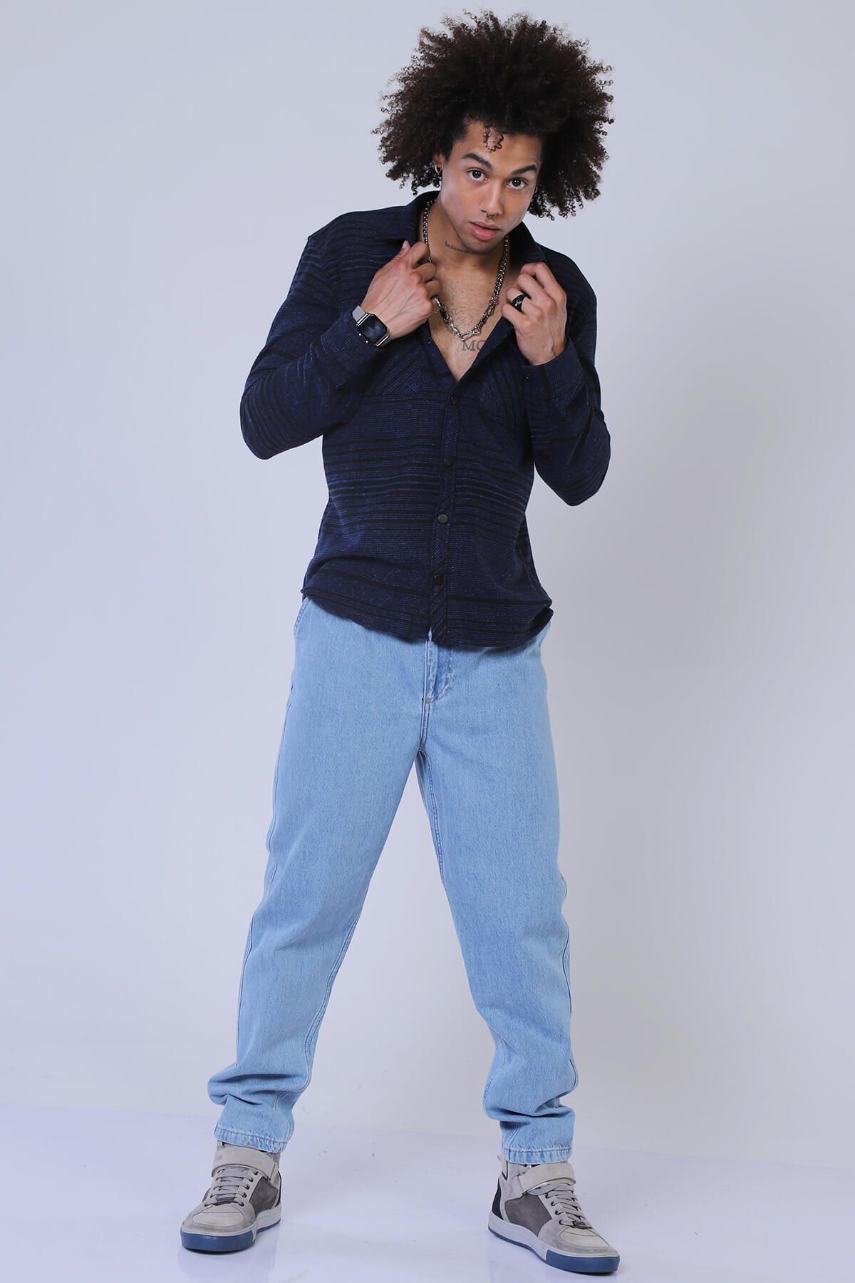 Twister Jeans Erkek Gömlek Eg 1821 Royal