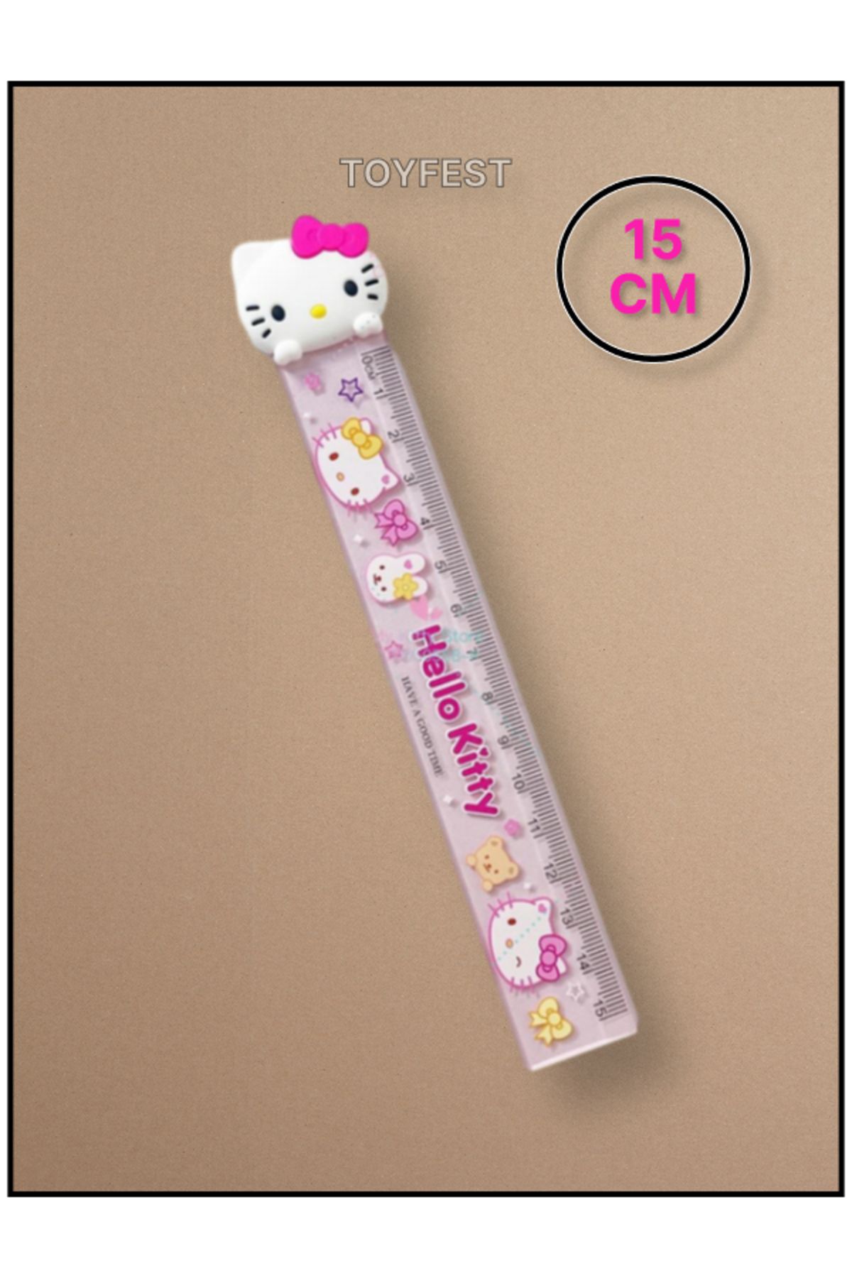 TOYFEST Hello Kitty Figürlü 15 cm lik Şeffaf Cetvel - ( 1 ADET )