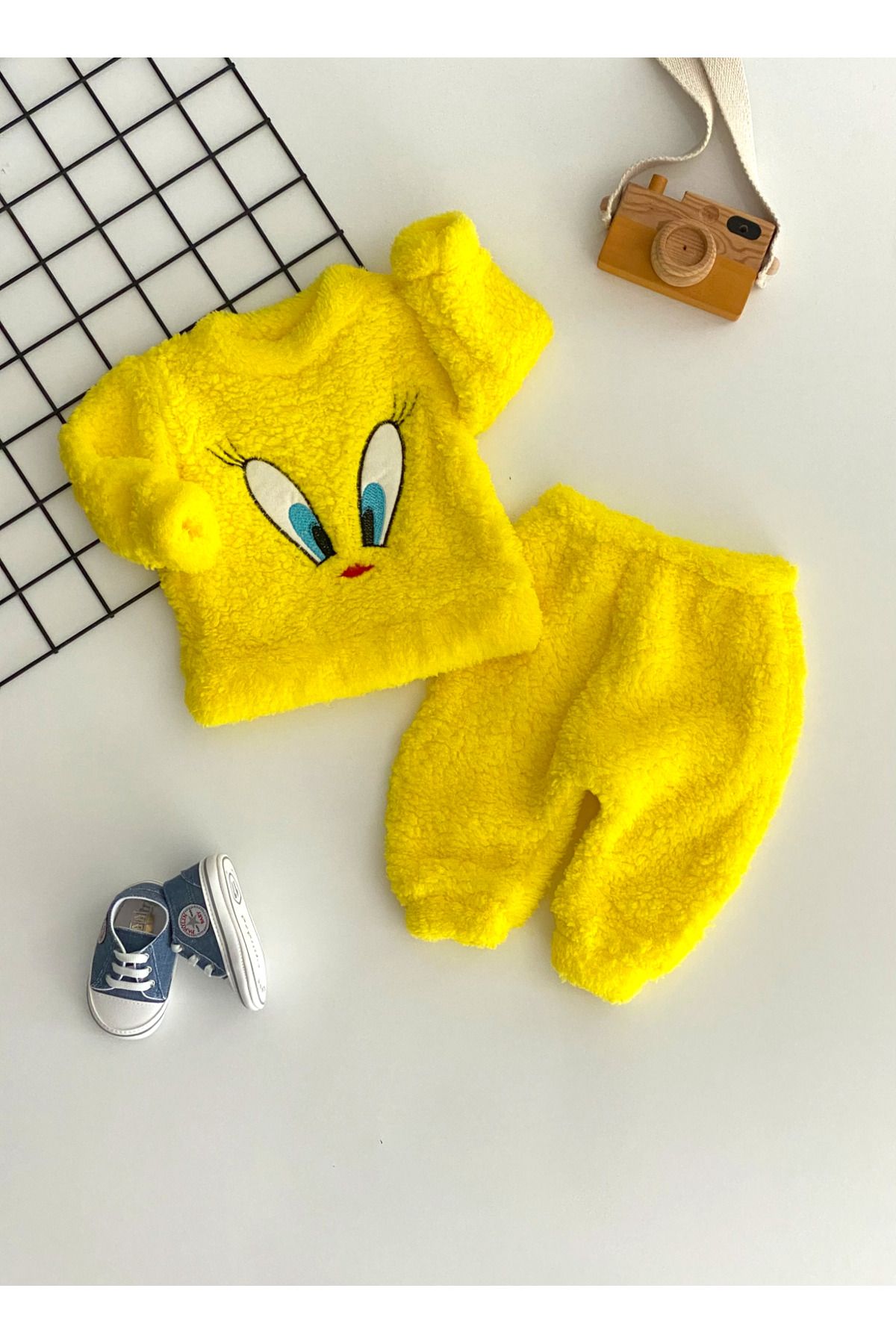 Murat Baby Neşeli Bebekler Welsoft Nakışlı Peluş Takım Sarı