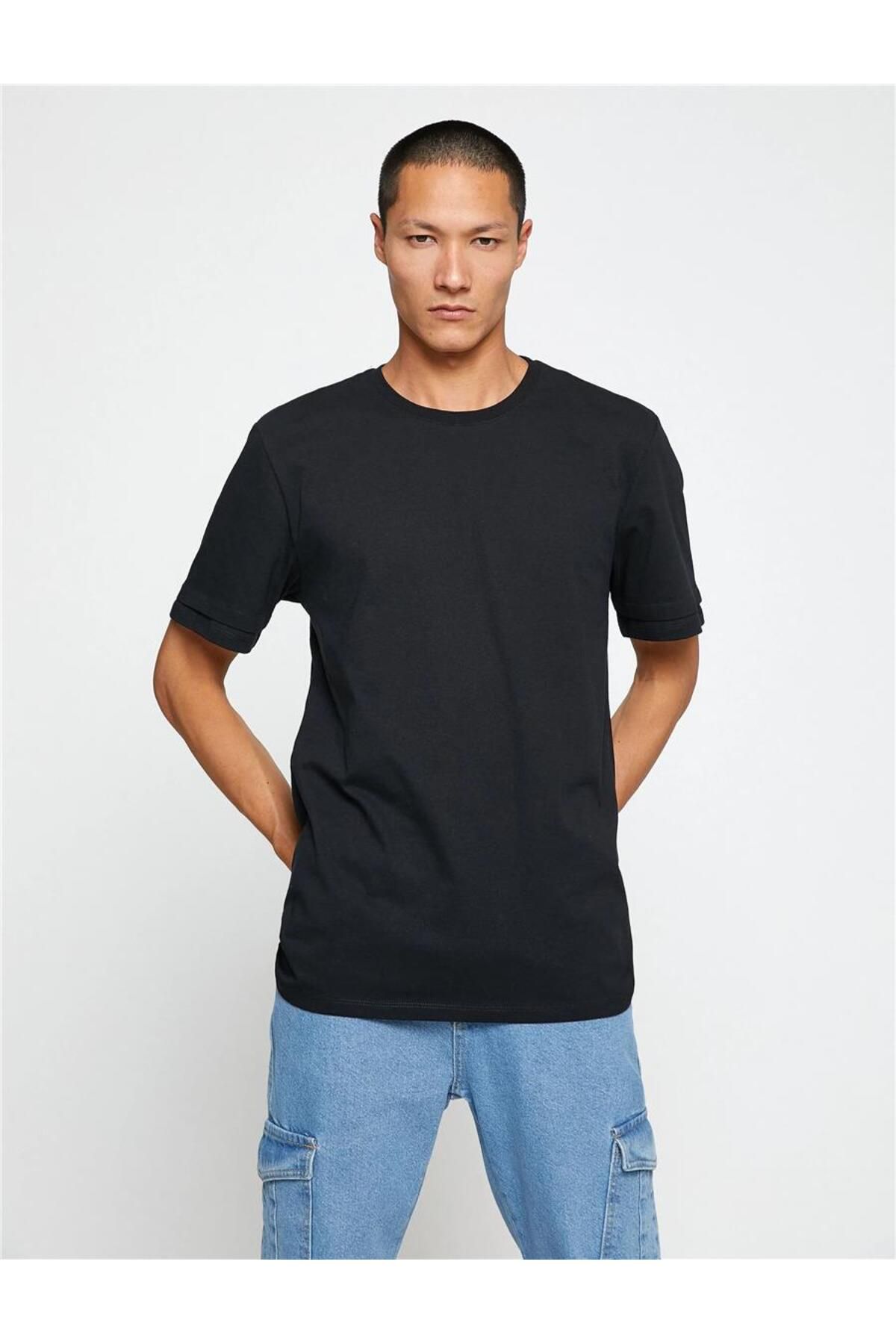 Koton 3sam10014hk Siyah 999 Erkek Pamuk Jersey T-shirt