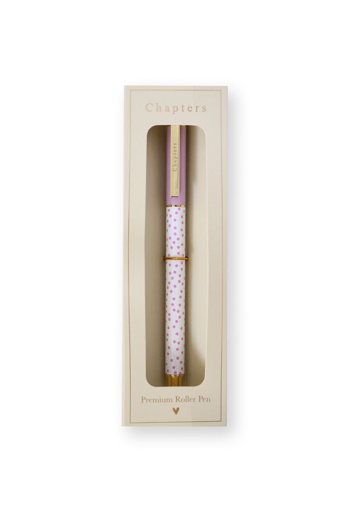 Chapters Premium Roller Pen, Lilac Polka