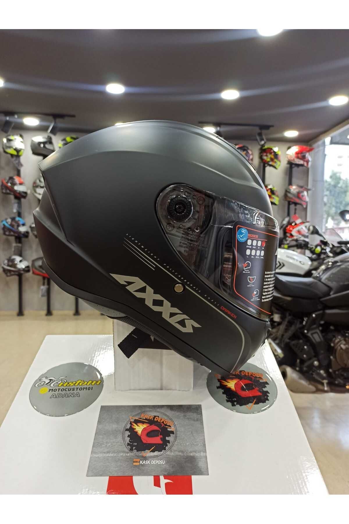 Axxis DRAKEN S SOLİD V.2 A11 MAT SİYAH FULL FACE KASK