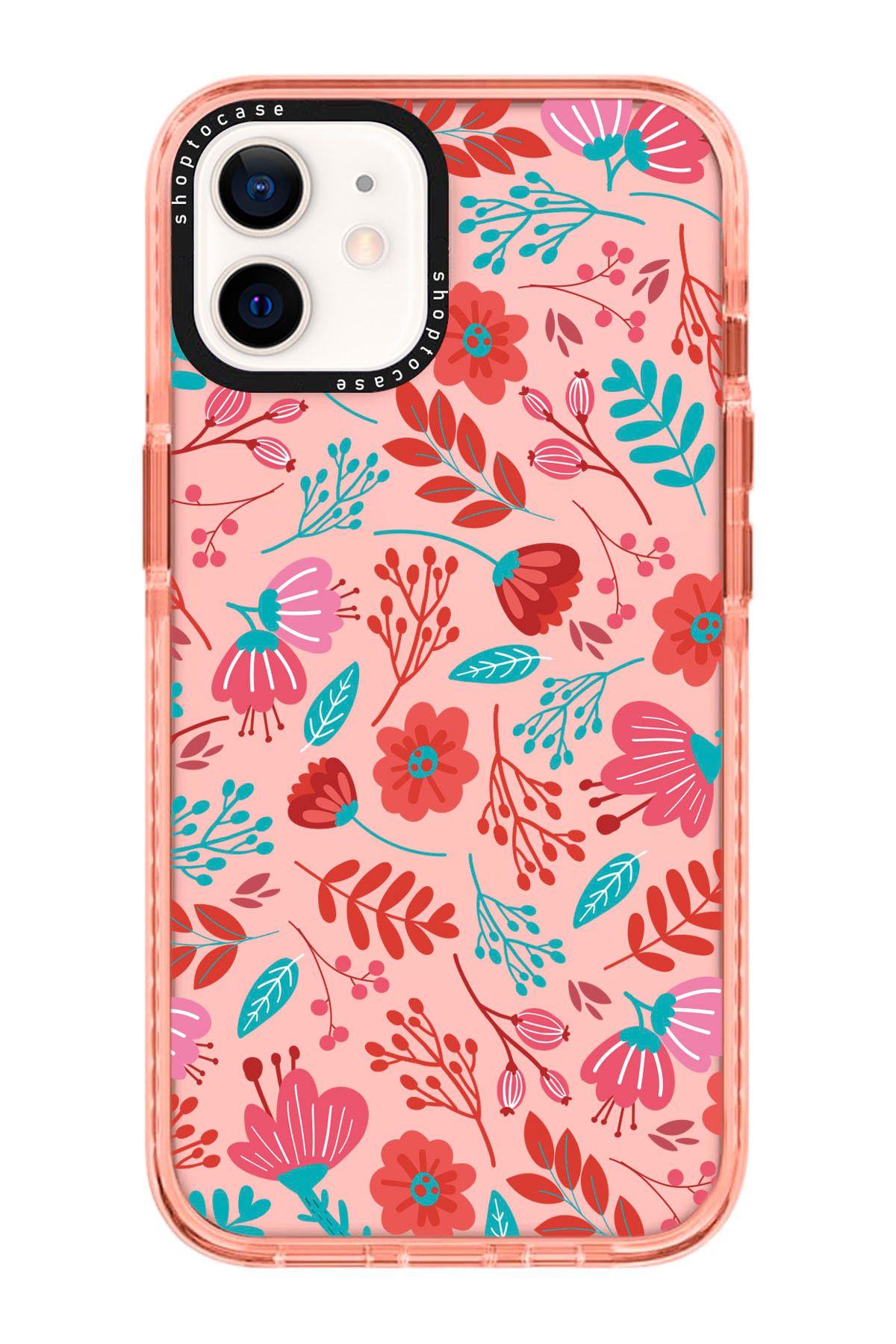 shoptocase Iphone 11 Uyumlu Pembe Impact Çiçekler Tasarımlı Telefon Kılıfı