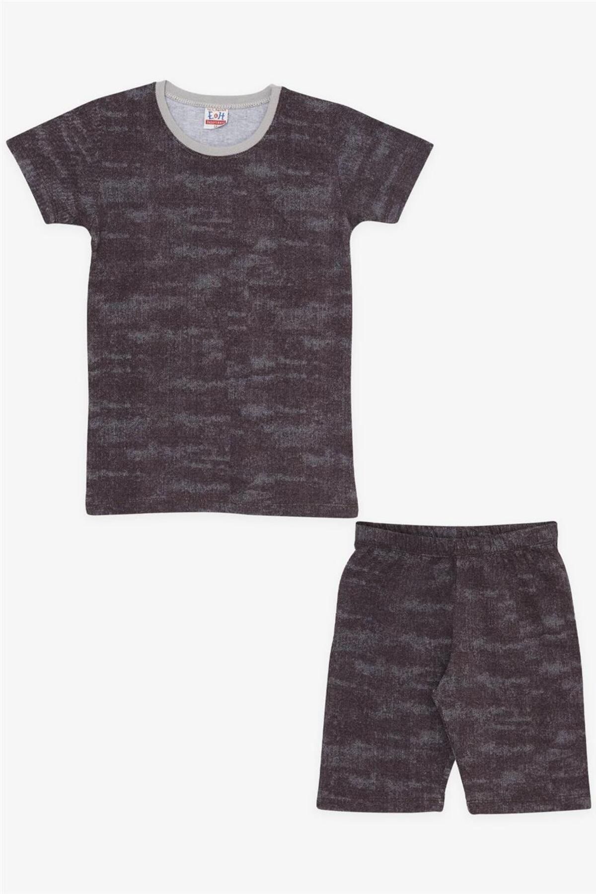 Breeze Erkek Çocuk Pijama Takımı Desenli , Kahverengi