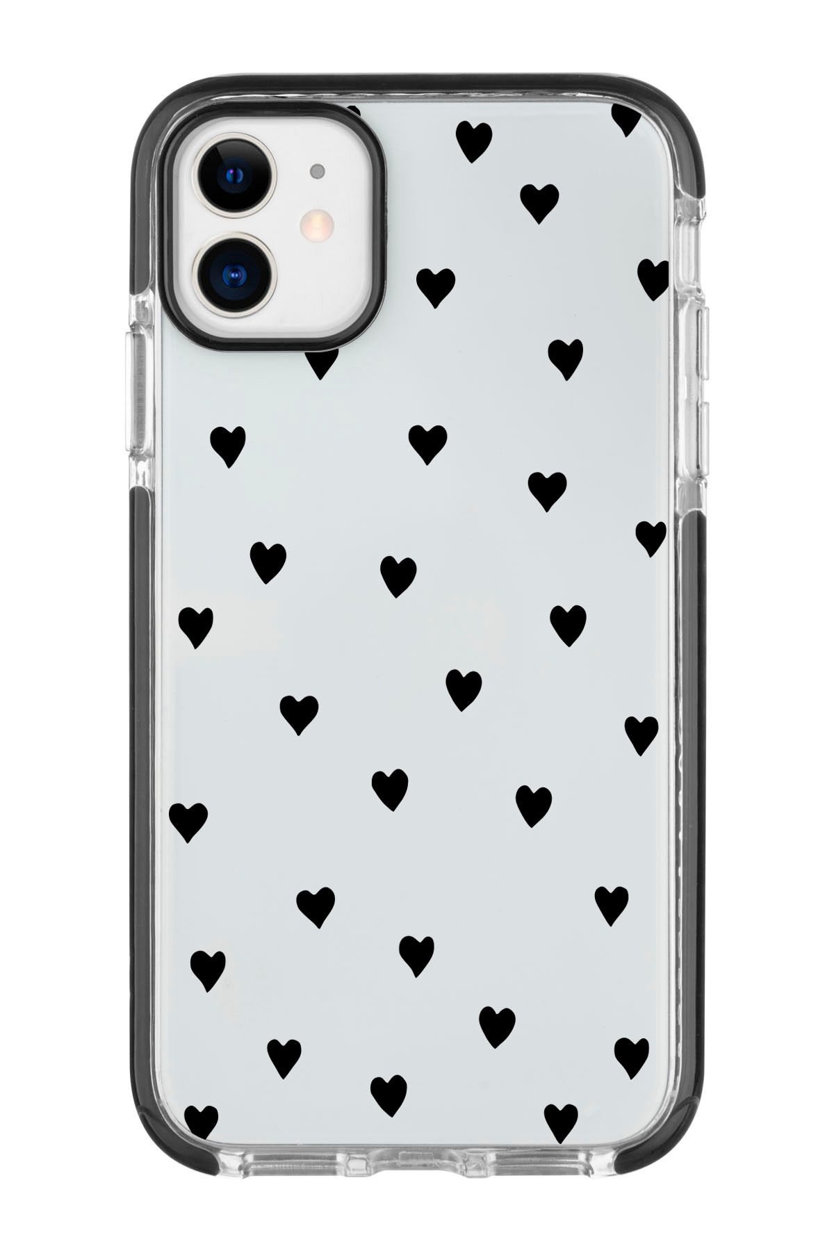 shoptocase Iphone 11 Kenar Korumalı Anti Shock Kalpler Desenli Telefon Kılıfı