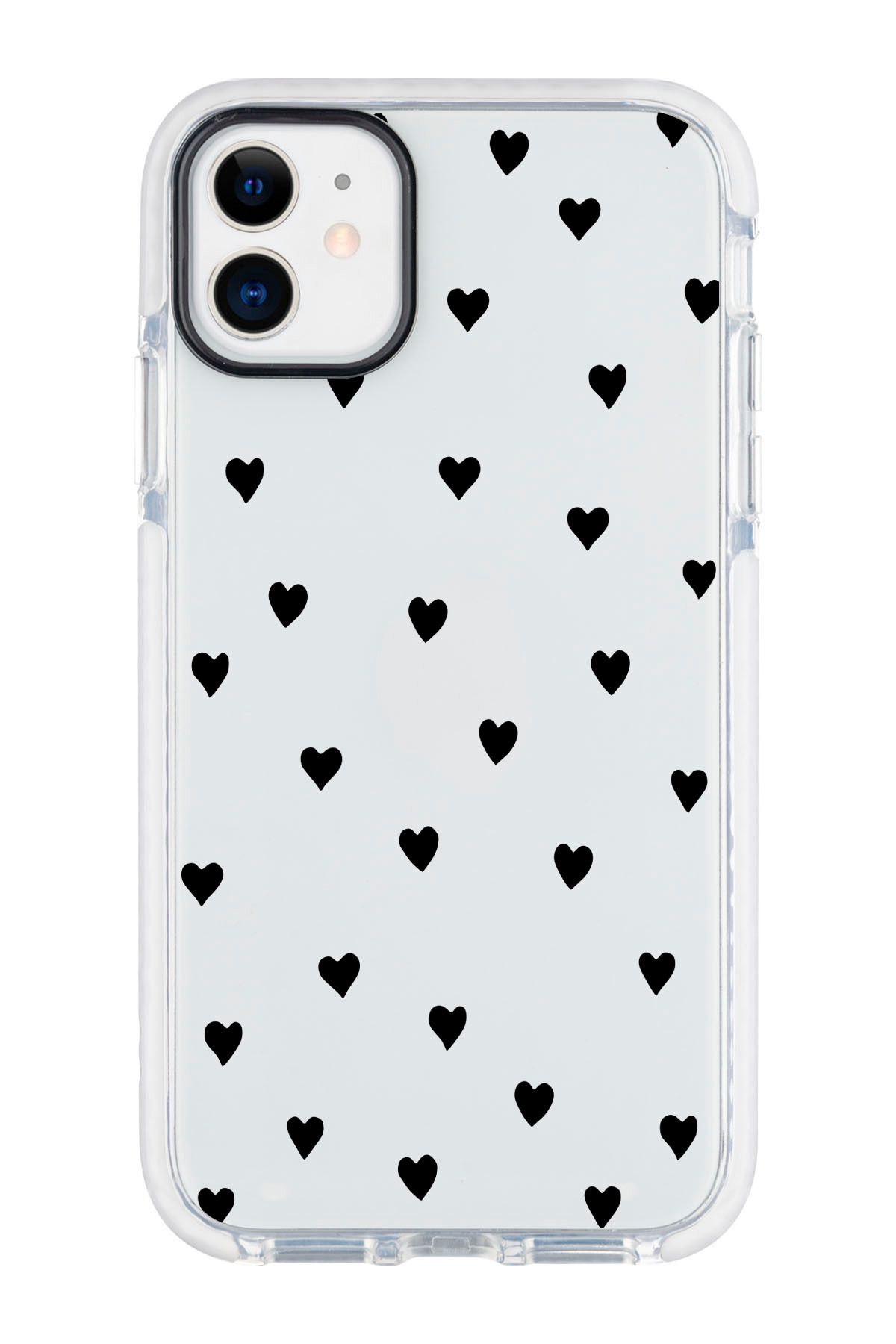 shoptocase Iphone 11 Kenar Korumalı Anti Shock Kalpler Desenli Telefon Kılıfı