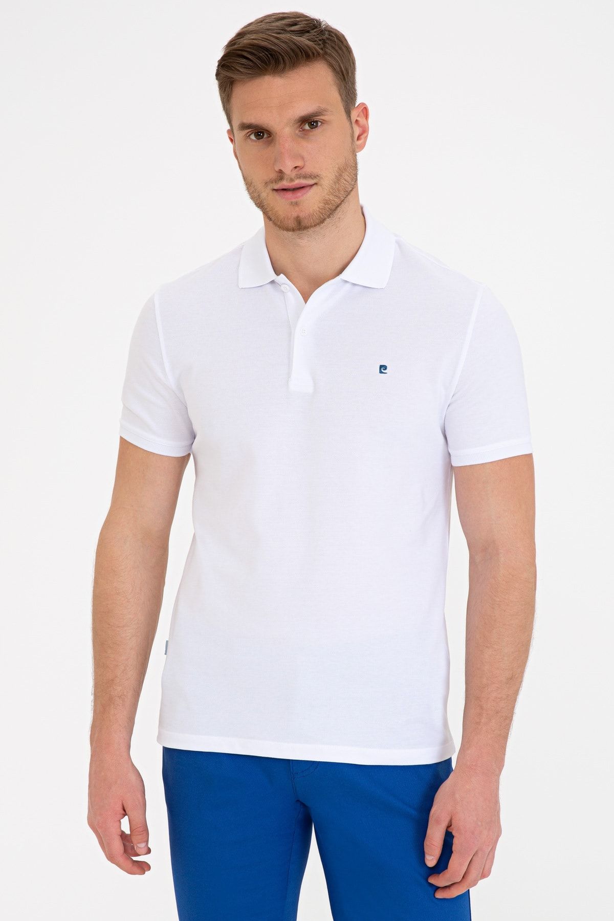 Pierre Cardin Beyaz Slim Fit Basic Polo Yaka T-Shirt
