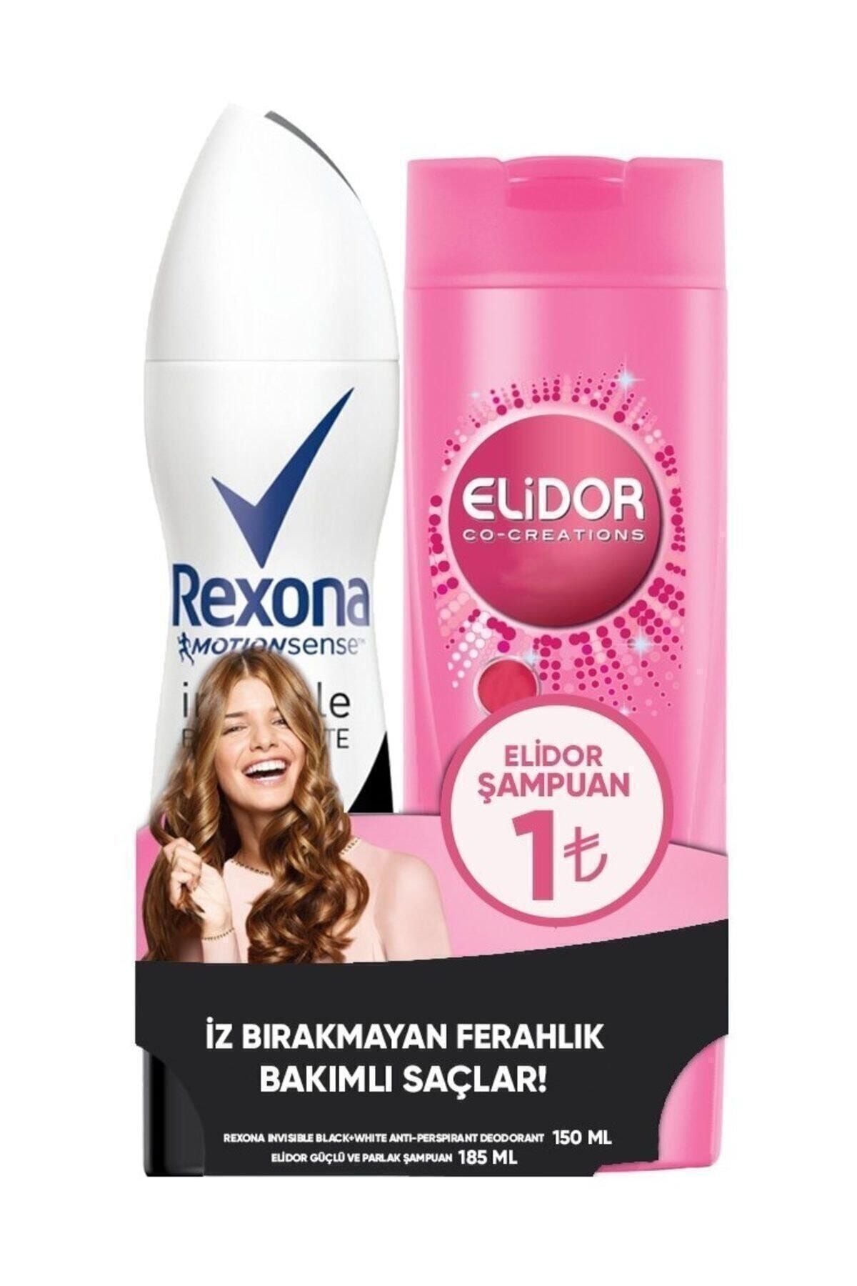 Rexona Invisible Black Deodorant 150 ml +Elidor Güçlü ve Parlak 185 ml 12X335ML