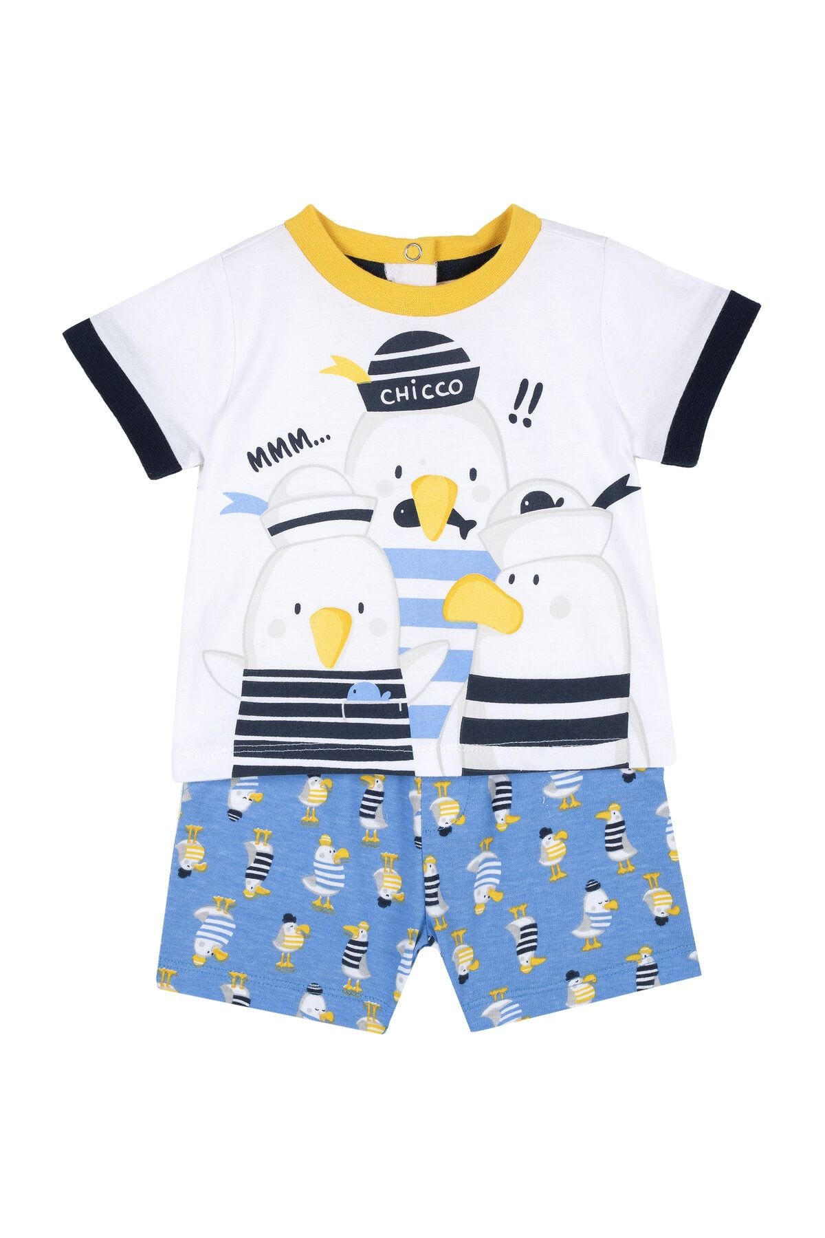 Chicco Erkek Bebek T-Shirt Ve Pantolonlu 2' Li Mavi Takım