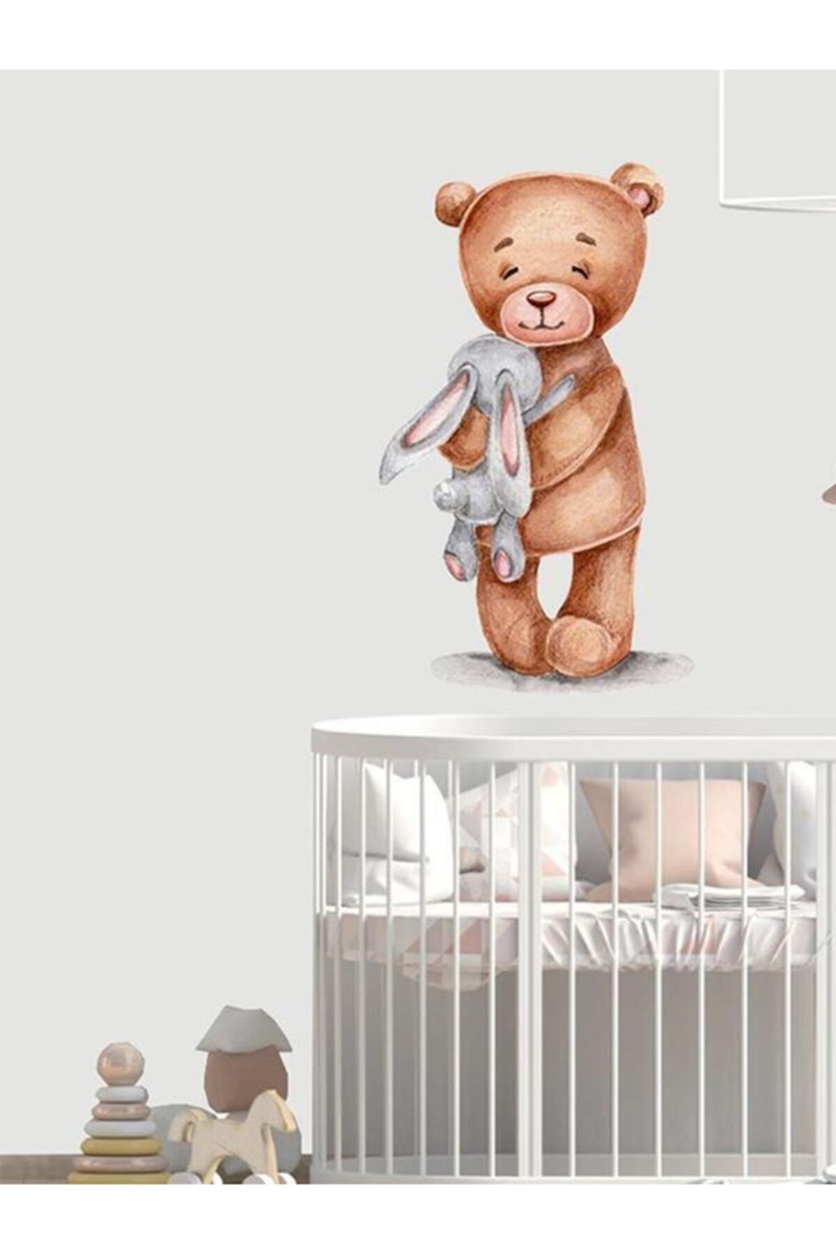 MSticker Sevimli Ayıcık Ve Tavşan Çocuk Bebek Odası Duvar Sticker