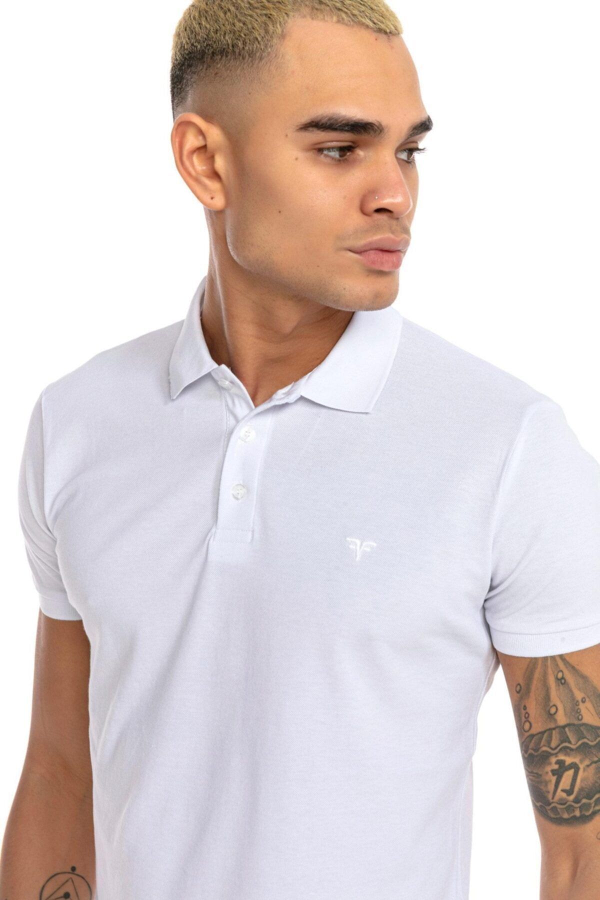 Fabregas Beyaz Slim Fit Polo Yaka T-shirt