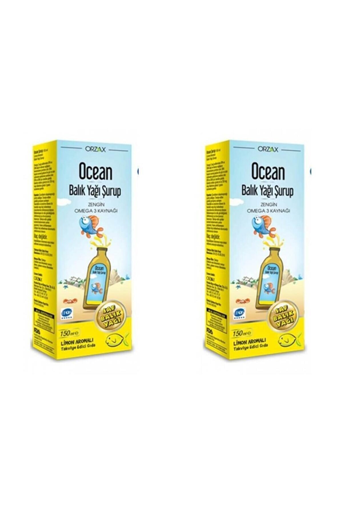 Ocean Balık Yağı Şurubu Limon Aromalı 150 ml 2'li Paket