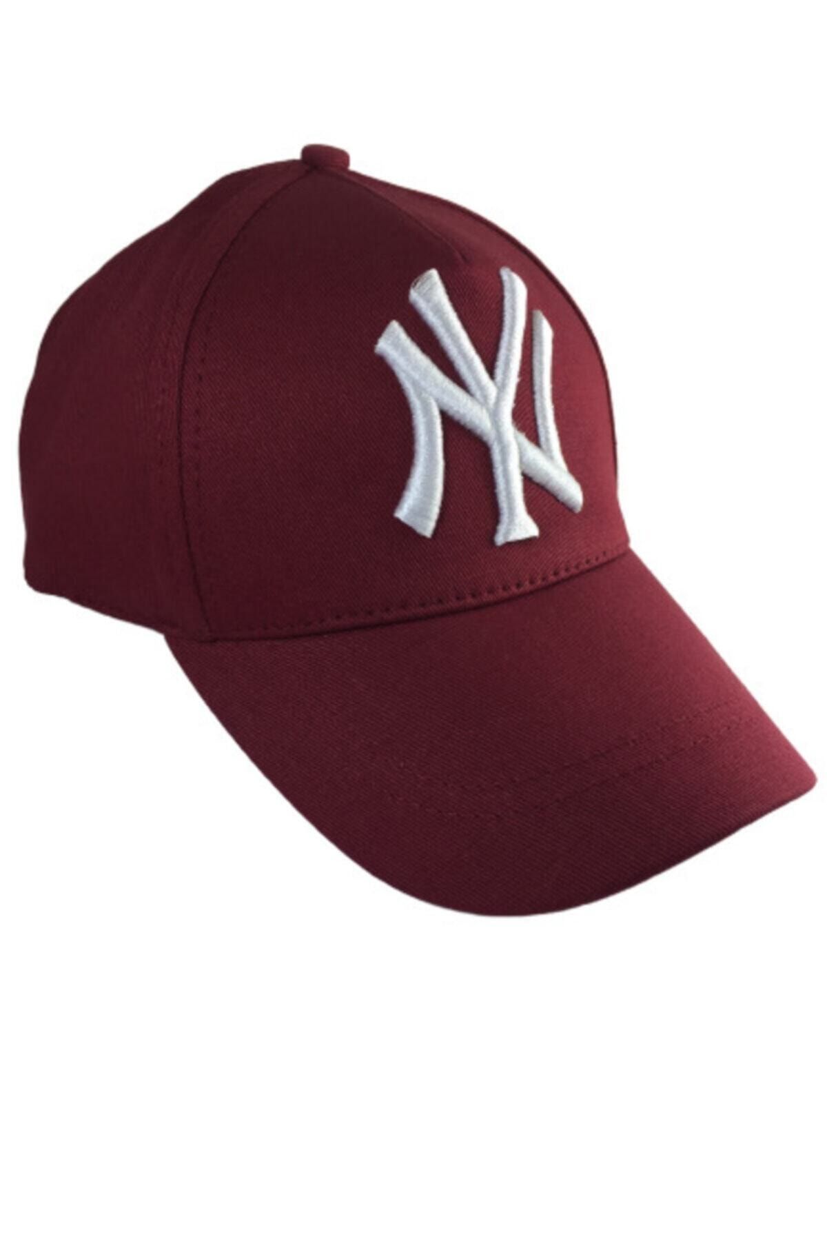 Zirve Bordo Beyaz Ny Nakışlı Şapka