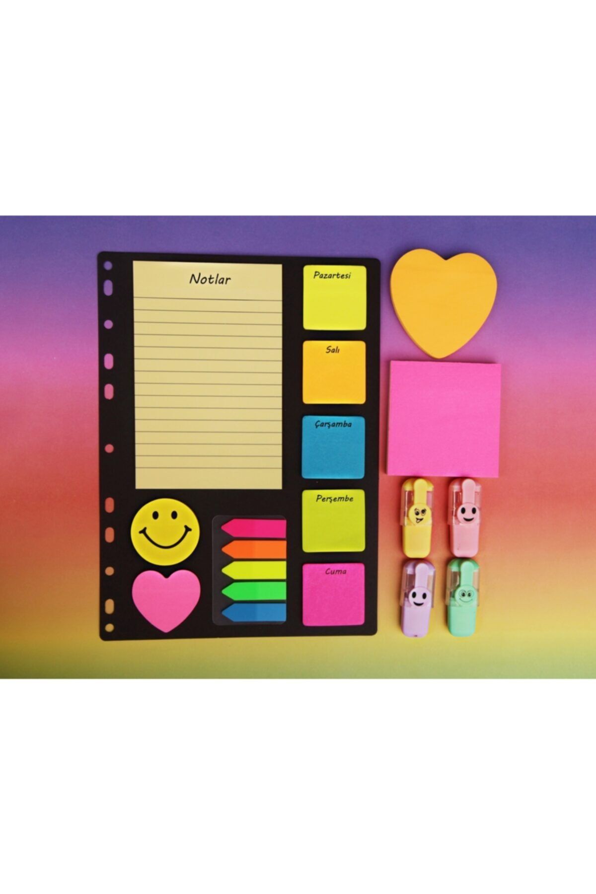Pippa Mini Fosforlu Kalem ve Postit Seti