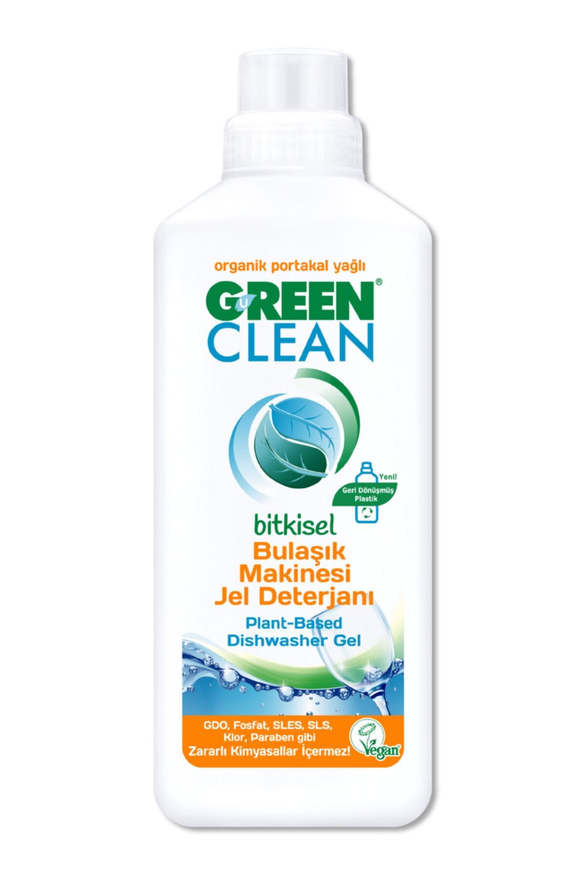 Green Clean Organik Portakal Yağlı Bitkisel Jel Bulaşık Makinesi Deterjanı 1000 ml