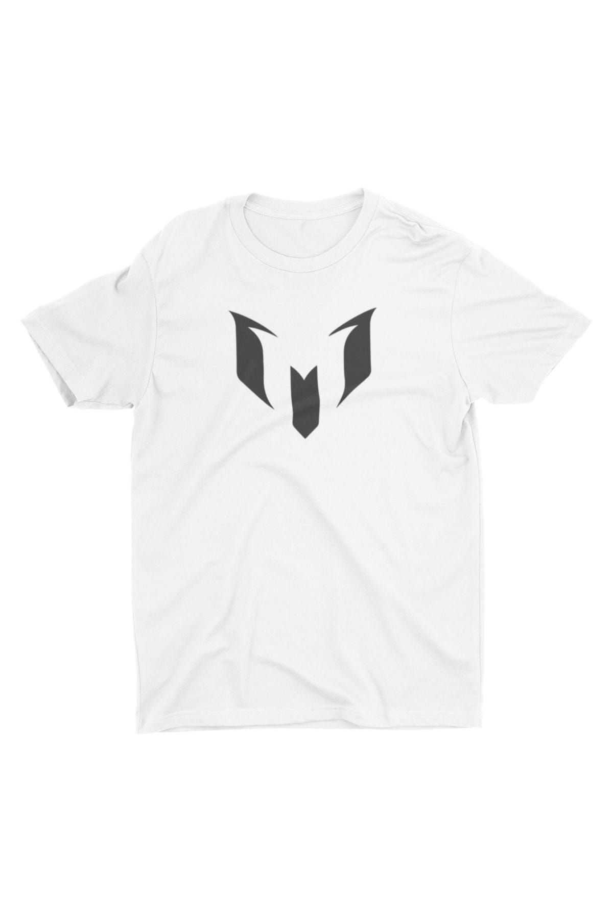 Bubus Unisex Beyaz Lionel Messi Logolu Tişört