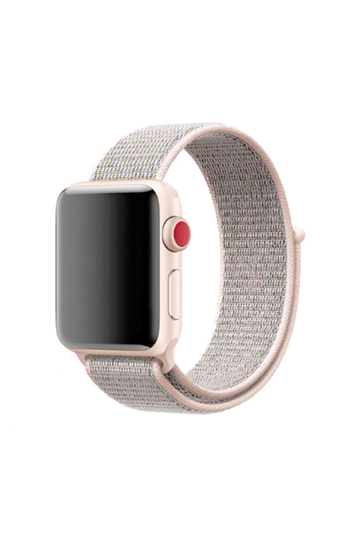 Genel Markalar Apple Watch 40mm Kordonu Hasır Kordon Kayış Bileklik Krd-03 (5-pink Sand)