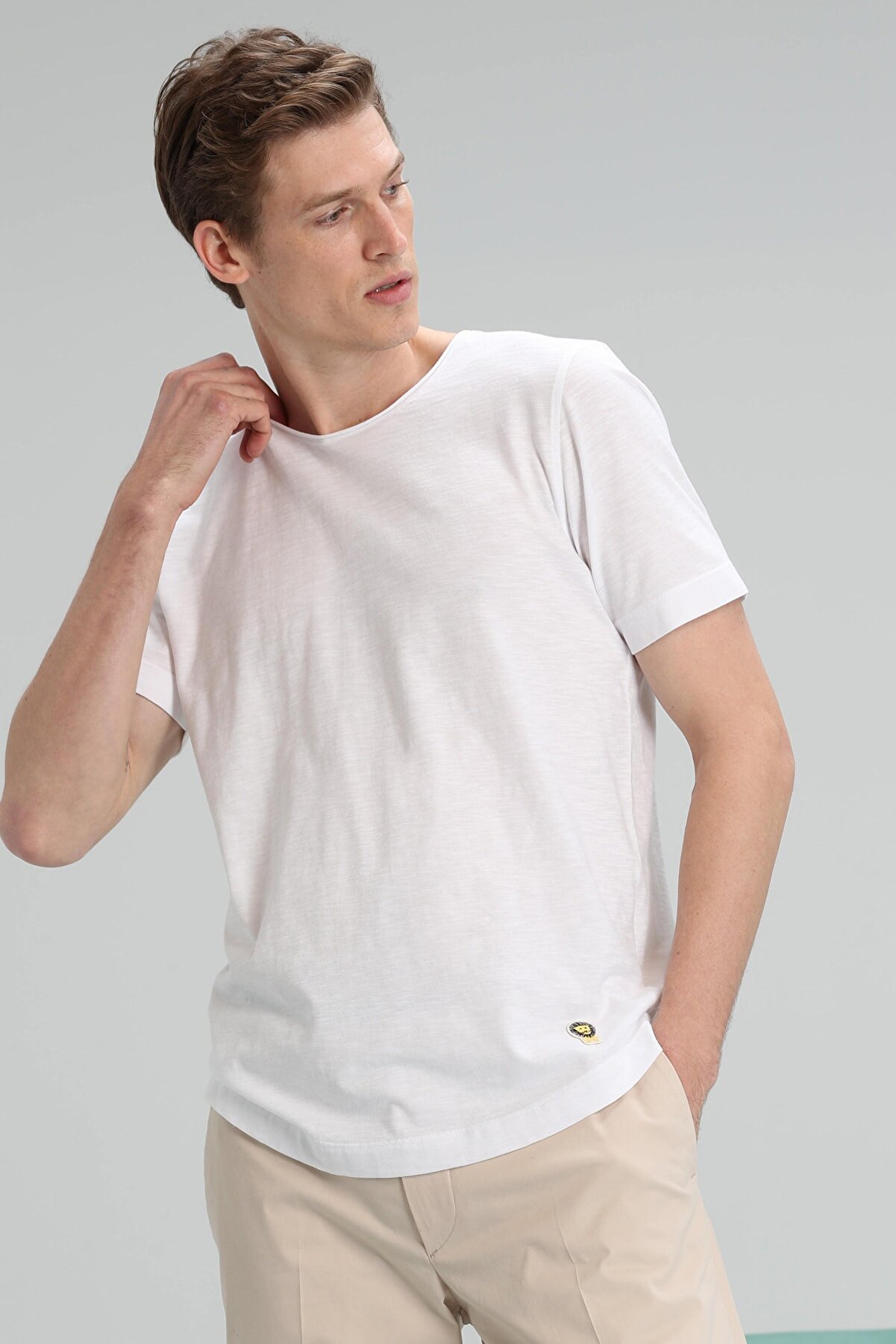 Lufian Junya Modern Grafik T- Shirt Beyaz