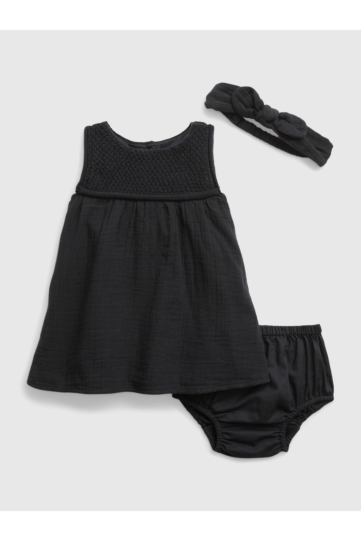 GAP Kız Bebek Siyah %100 Pamuk 3'lü Outfit Set